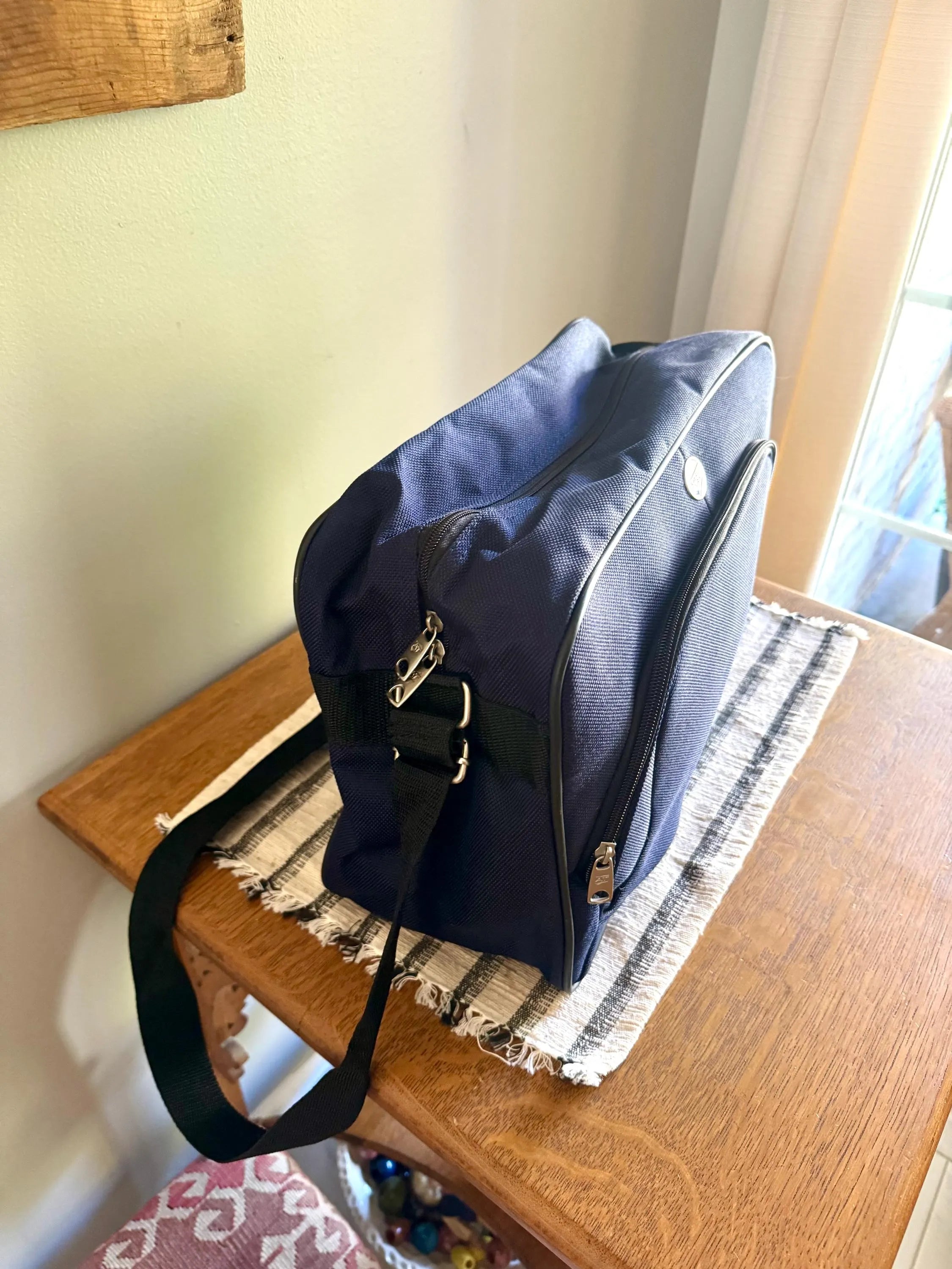 Vtg American Tourister Should Bag | American Tourister Canvas Hand Bag | Vintage Shoulder Bag | Blue Weekend Luggage Bag