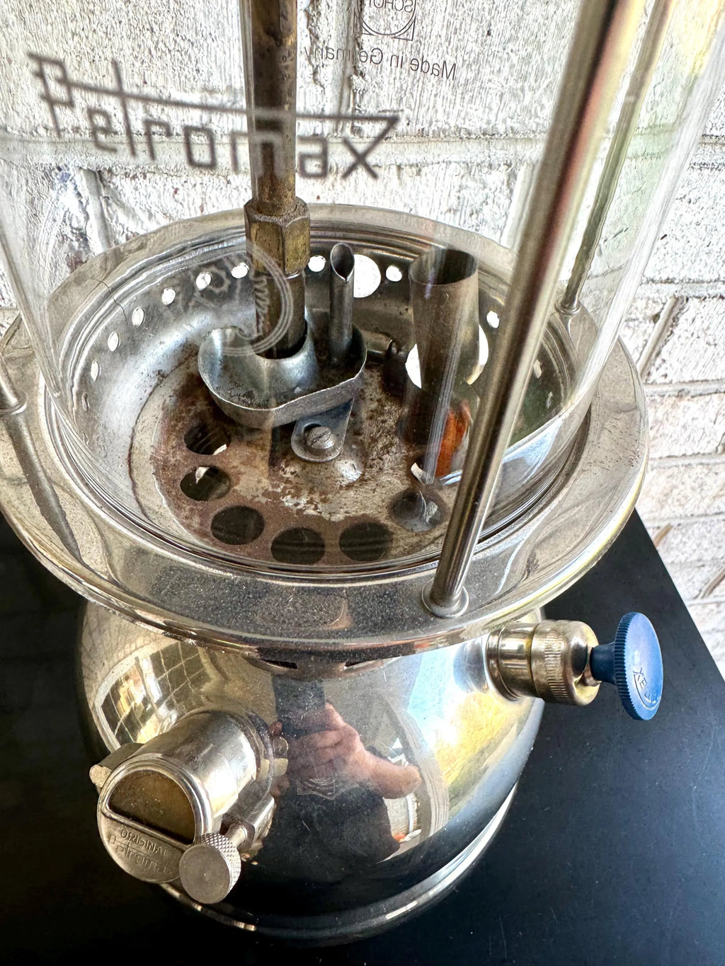 VTG 1970's Petromax Rapid 829/500CP Super Lantern | German Petromax Pressure Kerosine Lantern | Nickel Plated Pressure Lantern