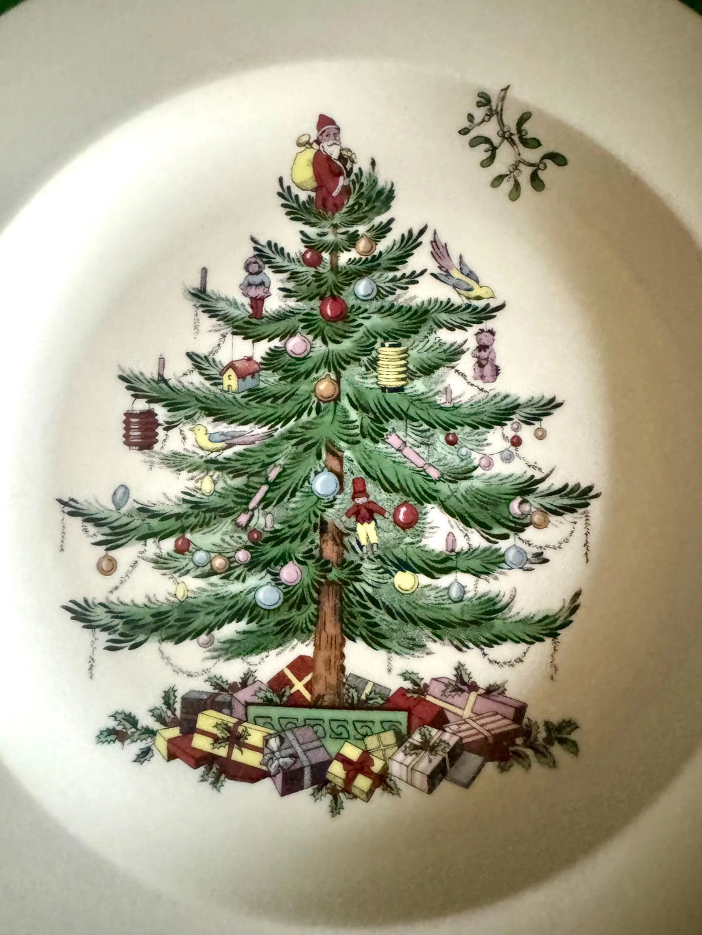 Vtg Spode Christmas Dinner Plate| 10 1/2" Spode Christmas Tree Plate| Spode Christmas Tree Dinner Plates (8 Plates avail)