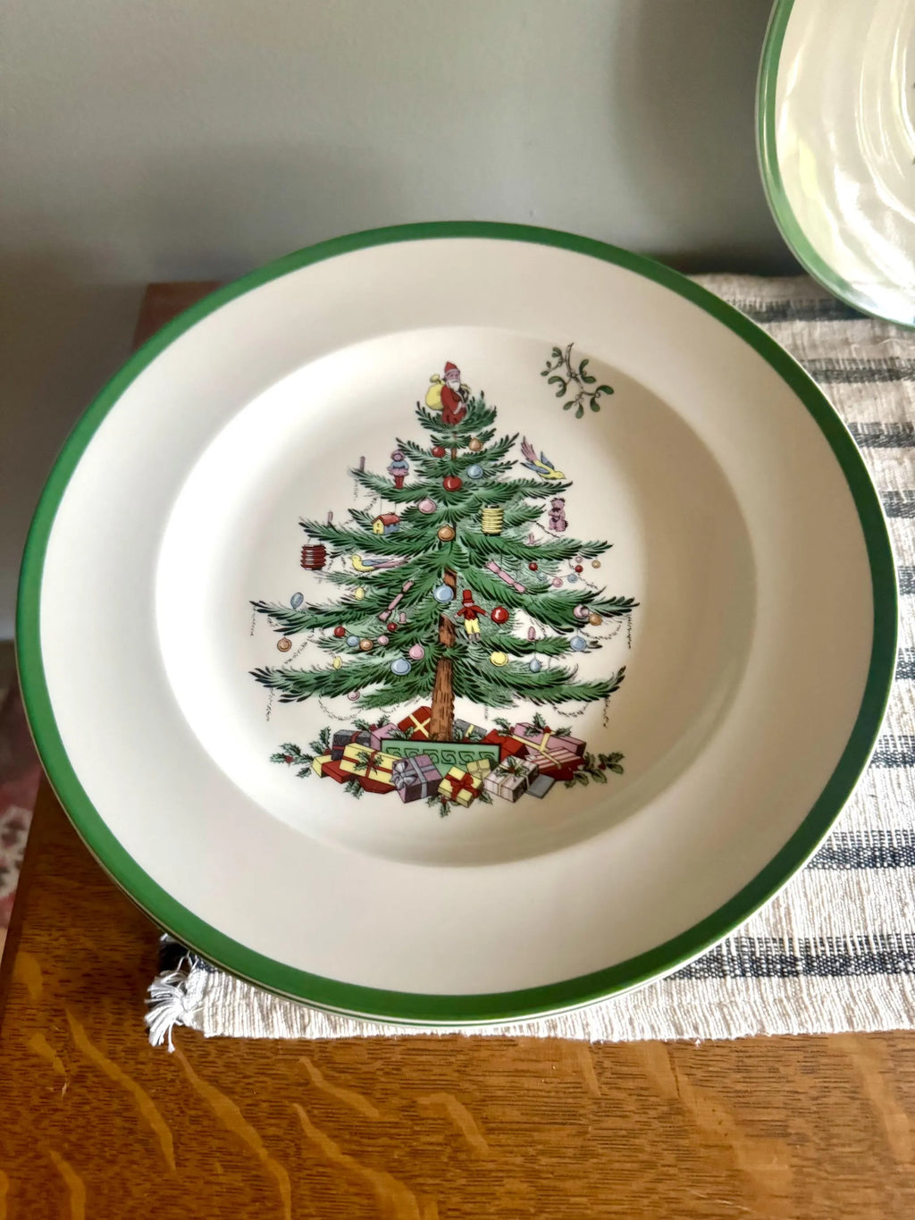 Vtg Spode Christmas Dinner Plate| 10 1/2" Spode Christmas Tree Plate| Spode Christmas Tree Dinner Plates (8 Plates avail)