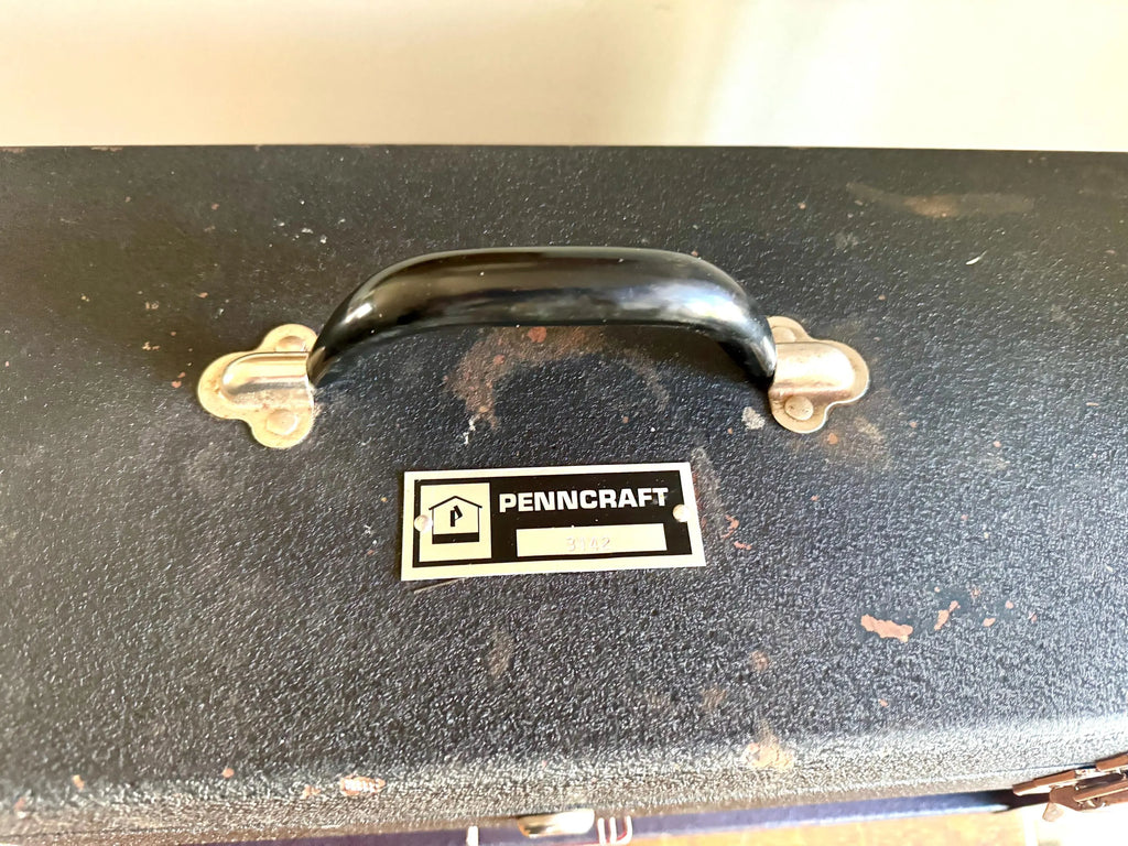 Vtg Heavy Penncraft Tool Box | Black and Red Penncraft Tool Box | Heavy Duty Toolbox With 3 Locking Drawers | Machinist Toolbox