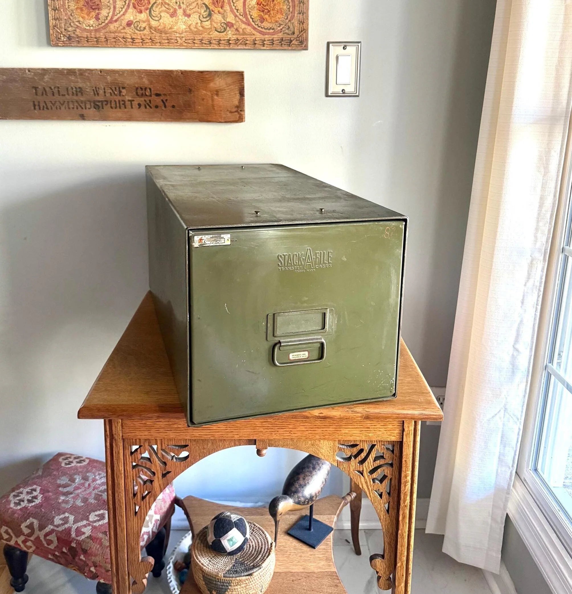 Vtg Industrial Metal Cabinets | 1 Stack-A-File Green Cabinet| 1 Large Stackable File Bin | 1 Industrial Storage Organizers (4 available)