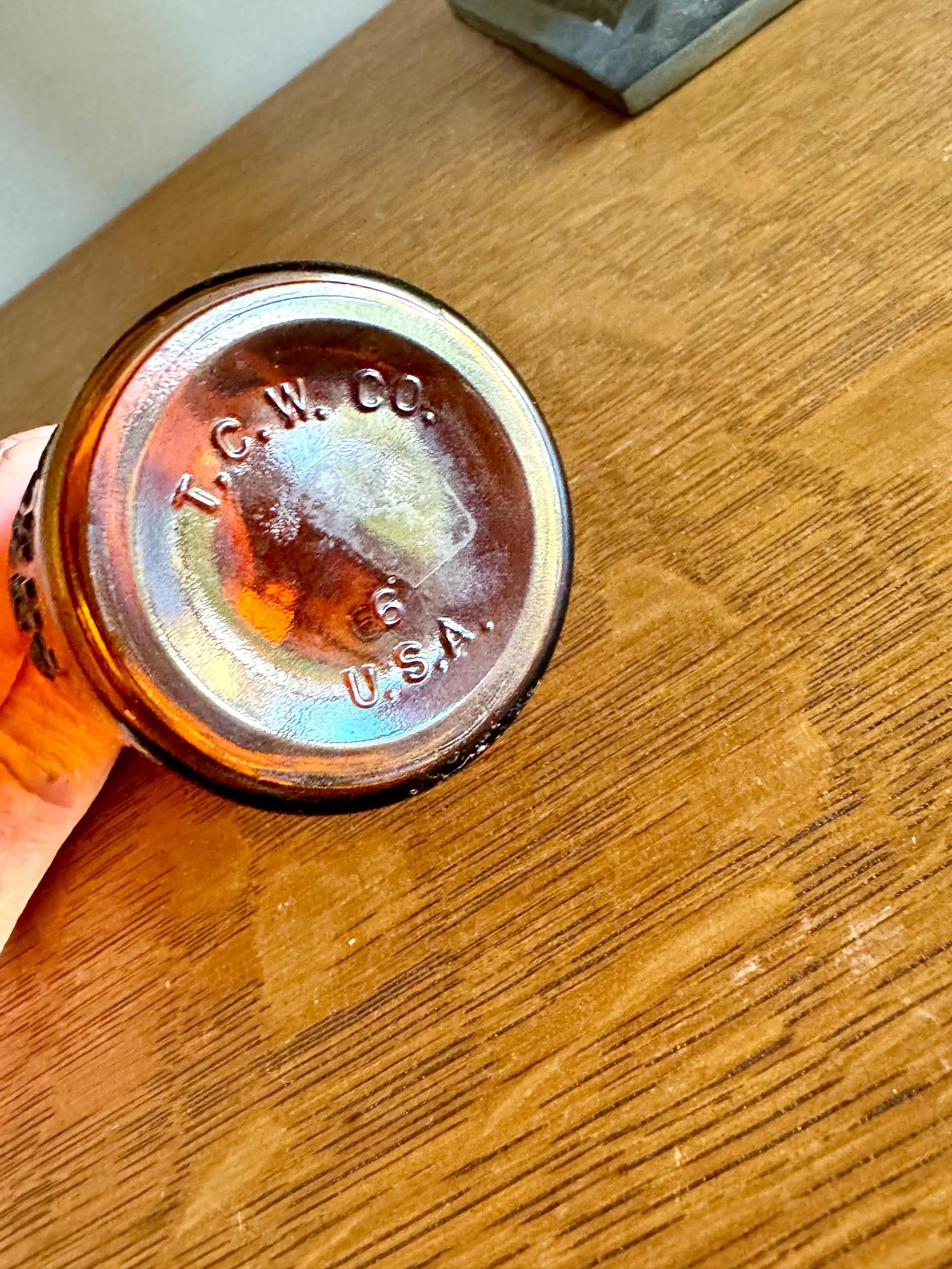Vtg TCW Wheaton Glass Ammonium Sulphide Chemical Reagent Bottle | Amber Apothecary Bottle | Lab Bottle | Chemistry Bottle