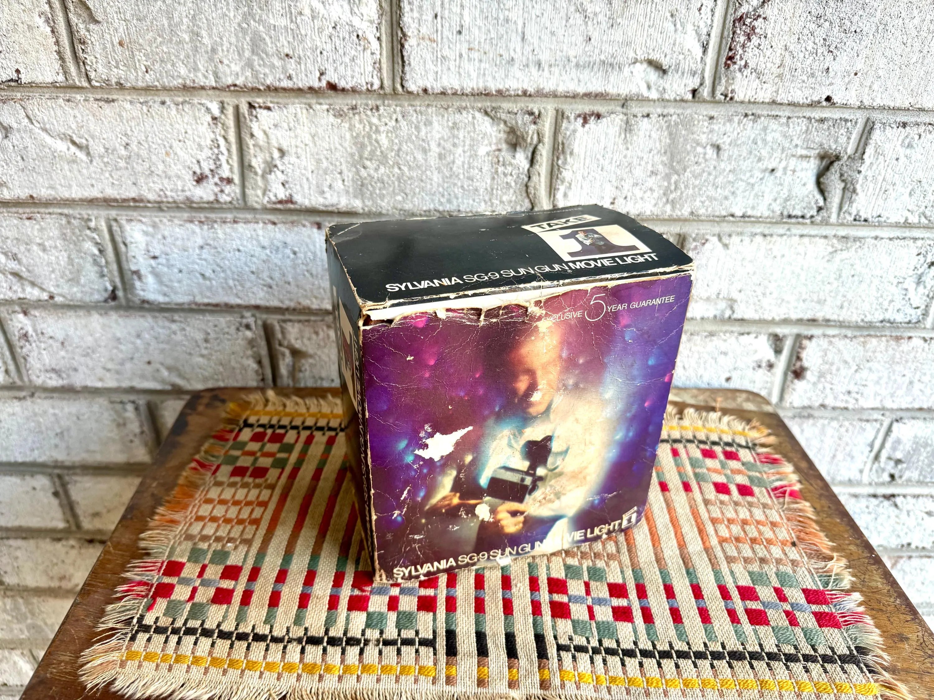 Vtg Sylvania SG-9 Sungun Movie Light  | Take 1 Movie Light In Box | Sylvania Sun Gun Movie Light | Vtg Camera Accessory