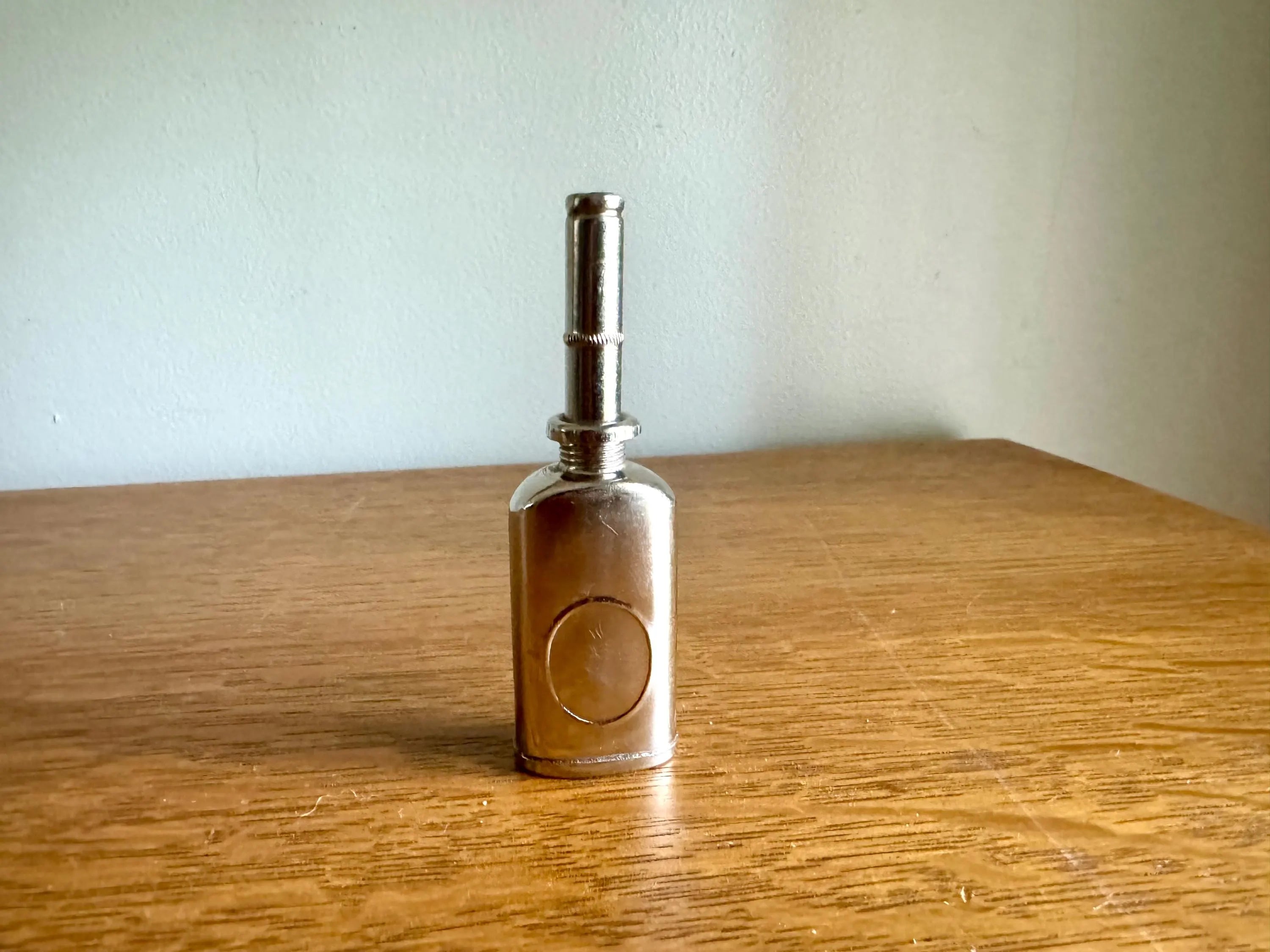 Vtg Small 1895 Oil Can | Tiny Oiler Bottle | Industrial Oil Dispenser | Small Lighter Fuel Can | Antique Oil Can | Fishing Reel Oiler
