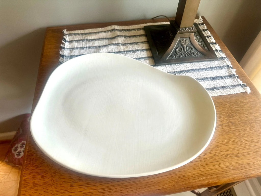 Vtg Red Wing China 20th Century Serving Platter | Red Wing Bone China Serving Plate | MCM Dinnerware | Redwing Textured MCM Turkey Plate