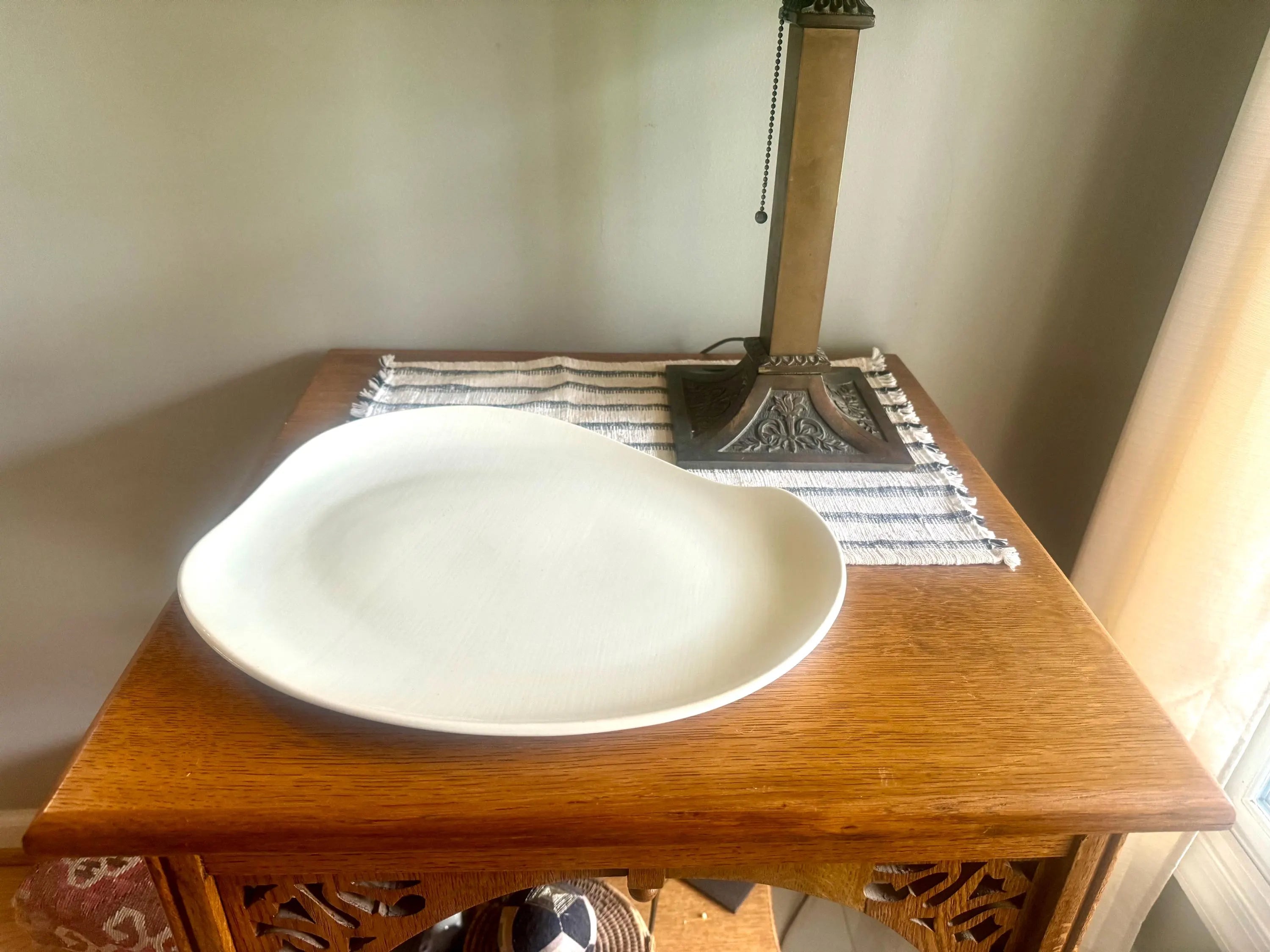 Vtg Red Wing China 20th Century Serving Platter | Red Wing Bone China Serving Plate | MCM Dinnerware | Redwing Textured MCM Turkey Plate