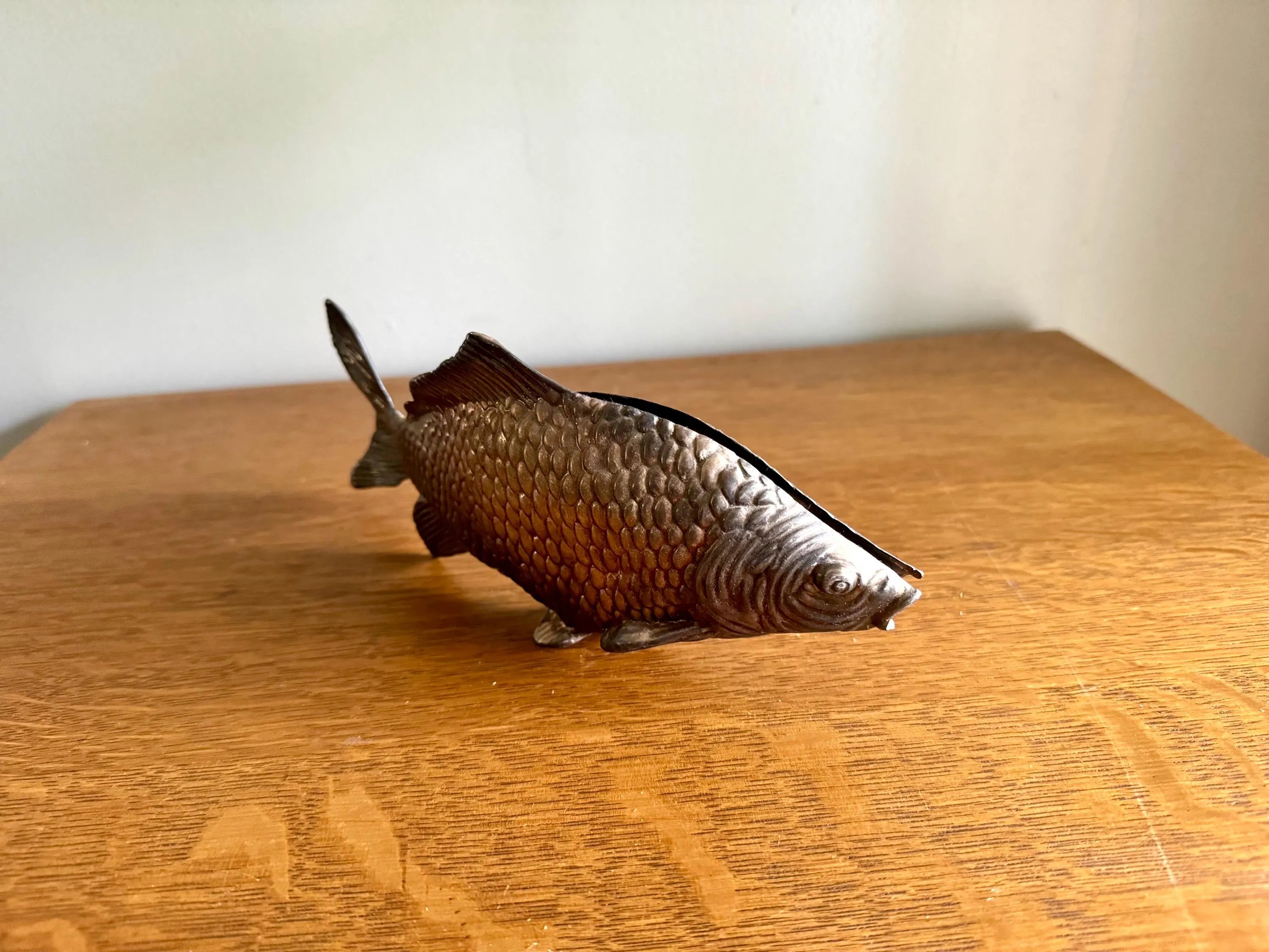 Vtg Mid Century Silver Plated Koi Fish Napkin Holder | Koi Fish Serviette Napkin Holder | Koi Fish Letter Holder | Koi Carp Decor