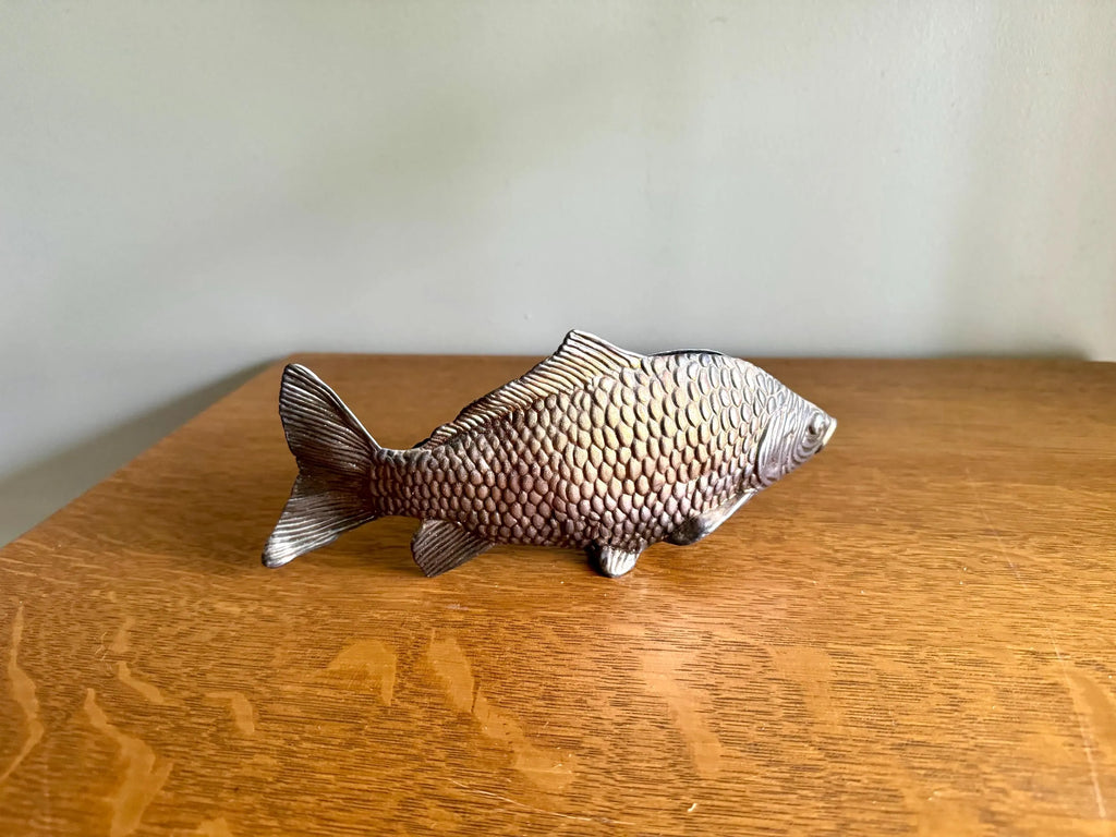 Vtg Mid Century Silver Plated Koi Fish Napkin Holder | Koi Fish Serviette Napkin Holder | Koi Fish Letter Holder | Koi Carp Decor