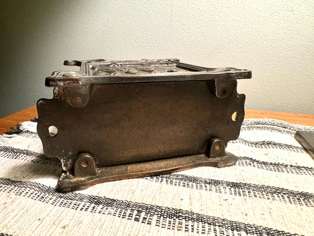 Vtg Bronze/Brass Dachshund Napkin Holder | CJO Judd Cast Iron Dachshund Letter Holder | Cast Iron Dachshund Puppy Napkin Holder 6652