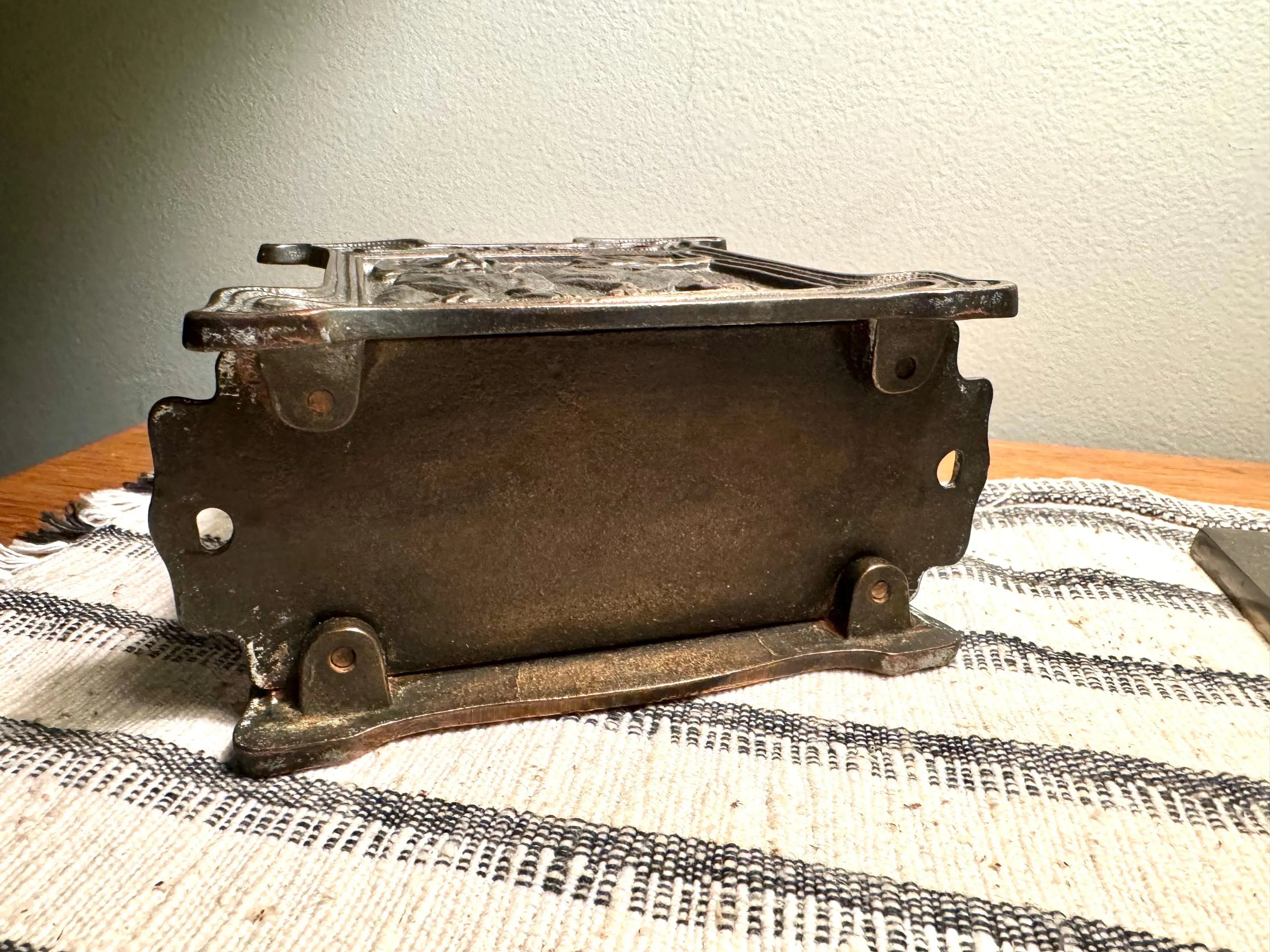 Vtg Bronze/Brass Dachshund Napkin Holder | CJO Judd Cast Iron Dachshund Letter Holder | Cast Iron Dachshund Puppy Napkin Holder 6652