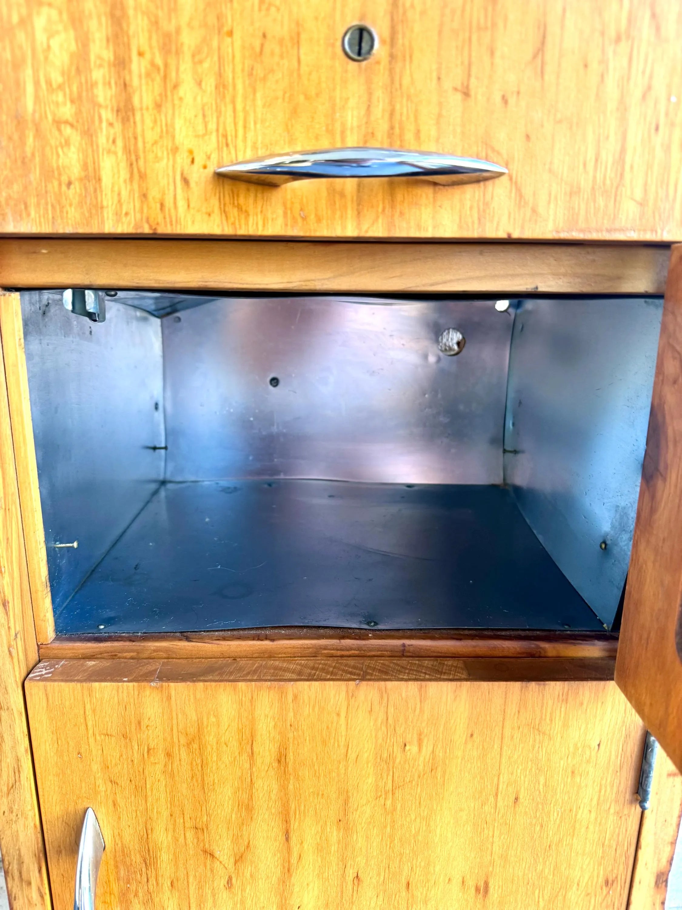 Vtg Tall Medical Sterilizer Cabinet Tower | Wood Sterilizer Cabinet | Raidar Antiseptic Barber Cabinet | Tall Bar Cabinet