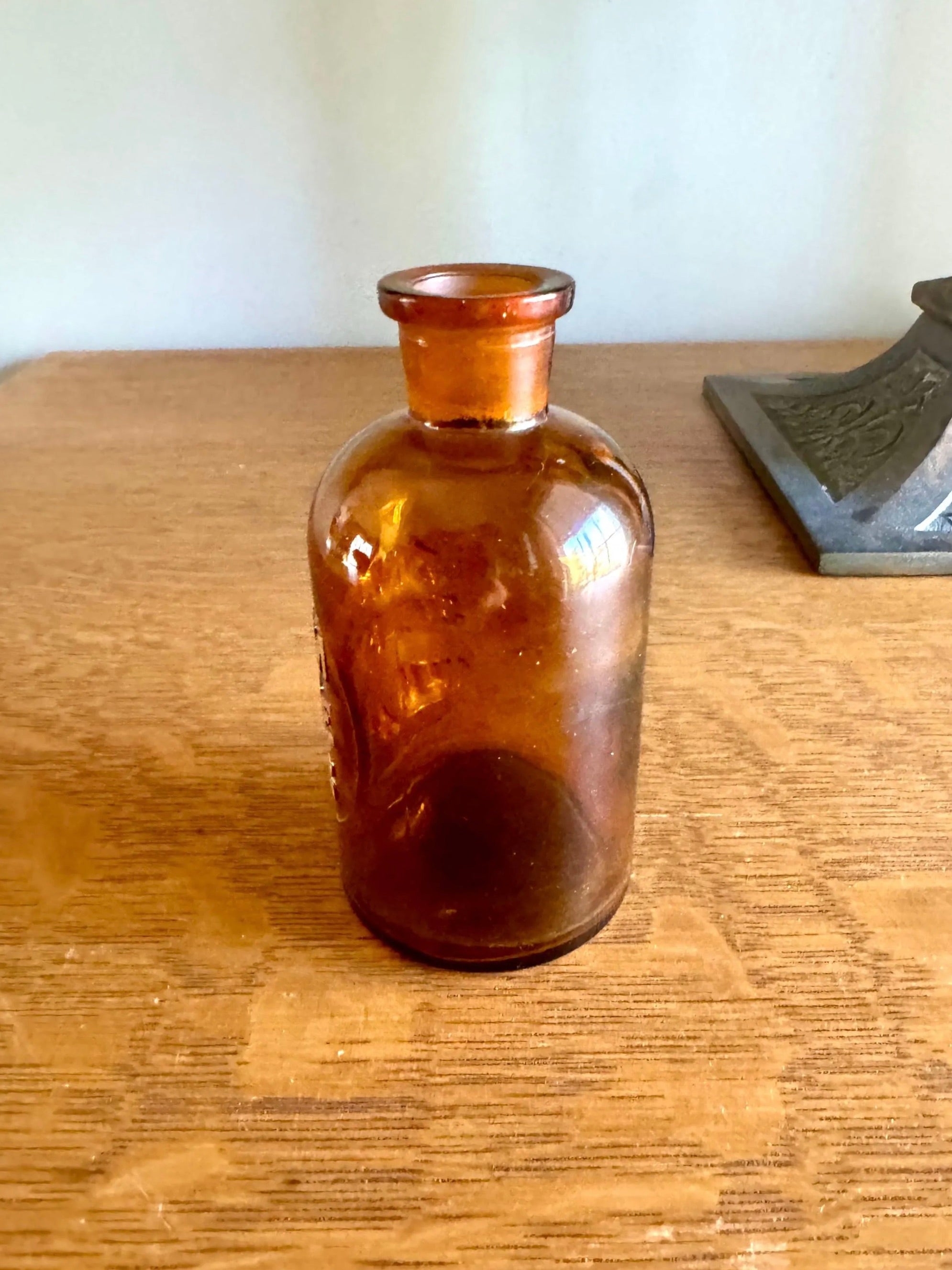 Vtg TCW Wheaton Glass Ammonium Sulphide Chemical Reagent Bottle | Amber Apothecary Bottle | Lab Bottle | Chemistry Bottle