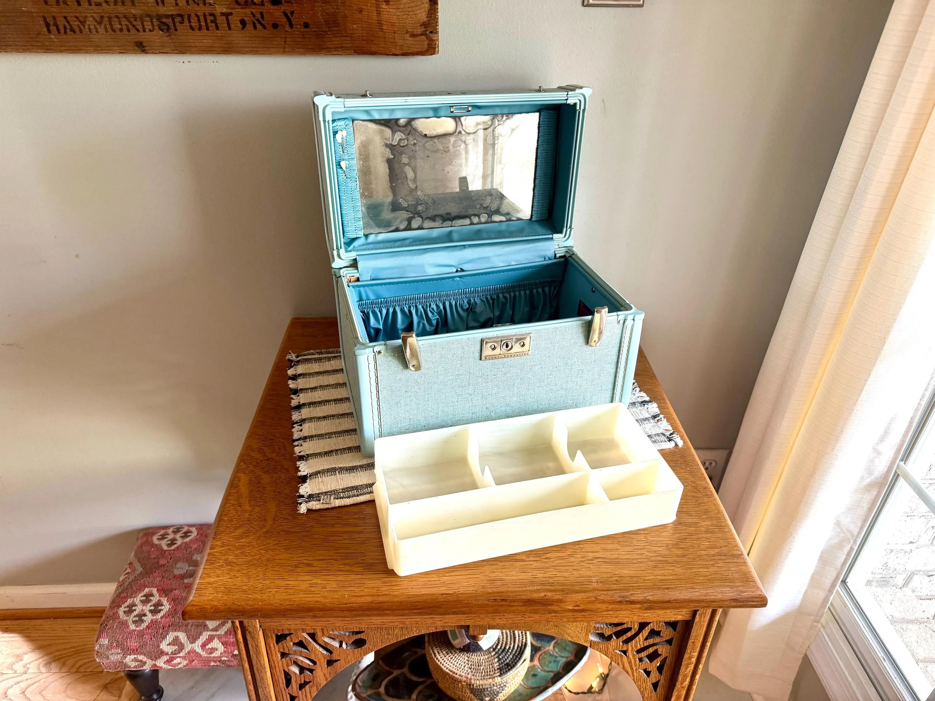 Vtg Royal Traveller Luggage Travel Bag | Baby Blue Train Case | Blue Train Case | Baby Blue Cosmetic Case With Tray