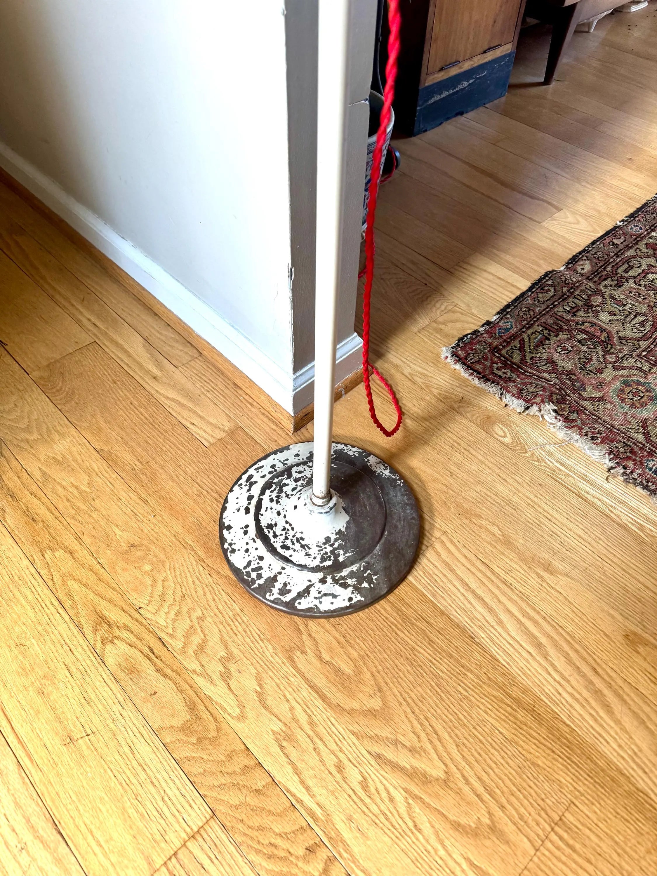 Vtg Distressed A.S. Aloe Co. Gooseneck Floor Lamp | White and Chrome Gooseneck Floor Lamp| Medical Light | Rewired Industrial Floor Lamp
