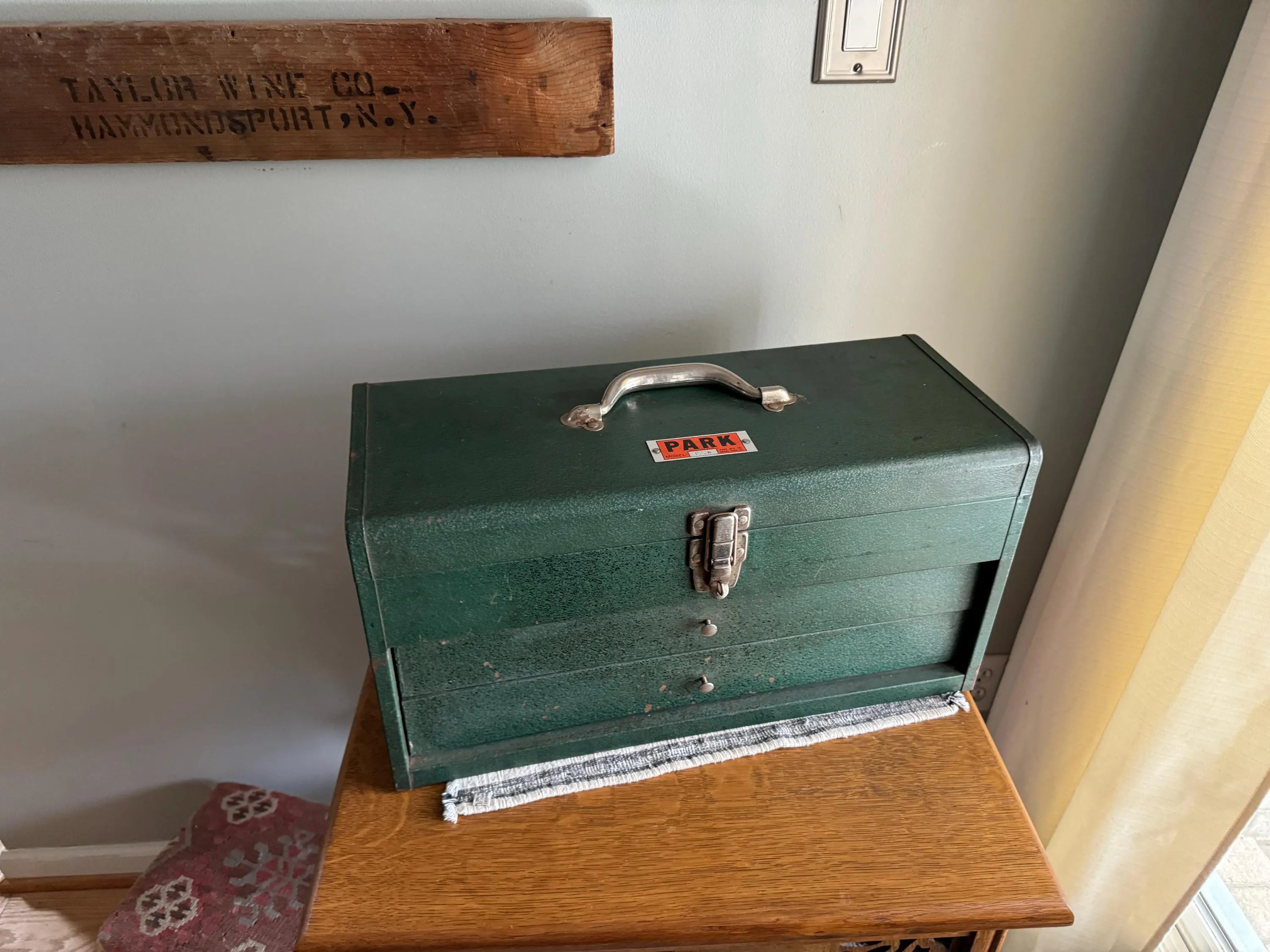 Vintage Heavy Penncraft Tool Box | Black and Red Penncraft Tool Box | Heavy Duty Tool Box With 3 Locking Drawers | Machinist Toolbox