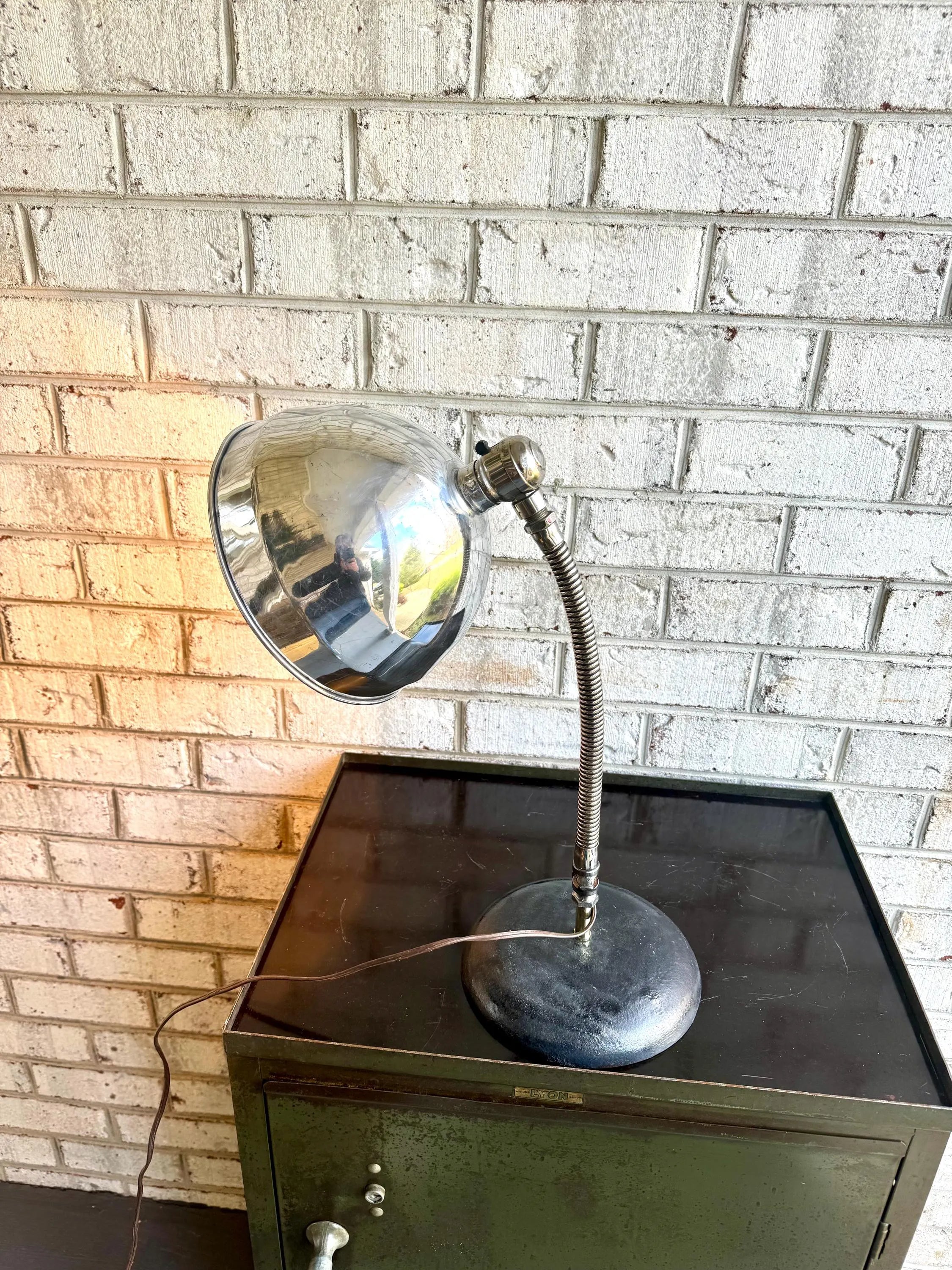 Vintage Industrial Gooseneck Task Lamp | Benjamin Industrial Desk Lamp | Adjustable Task Lamp | Rustic Heavy Duty Task Lamp