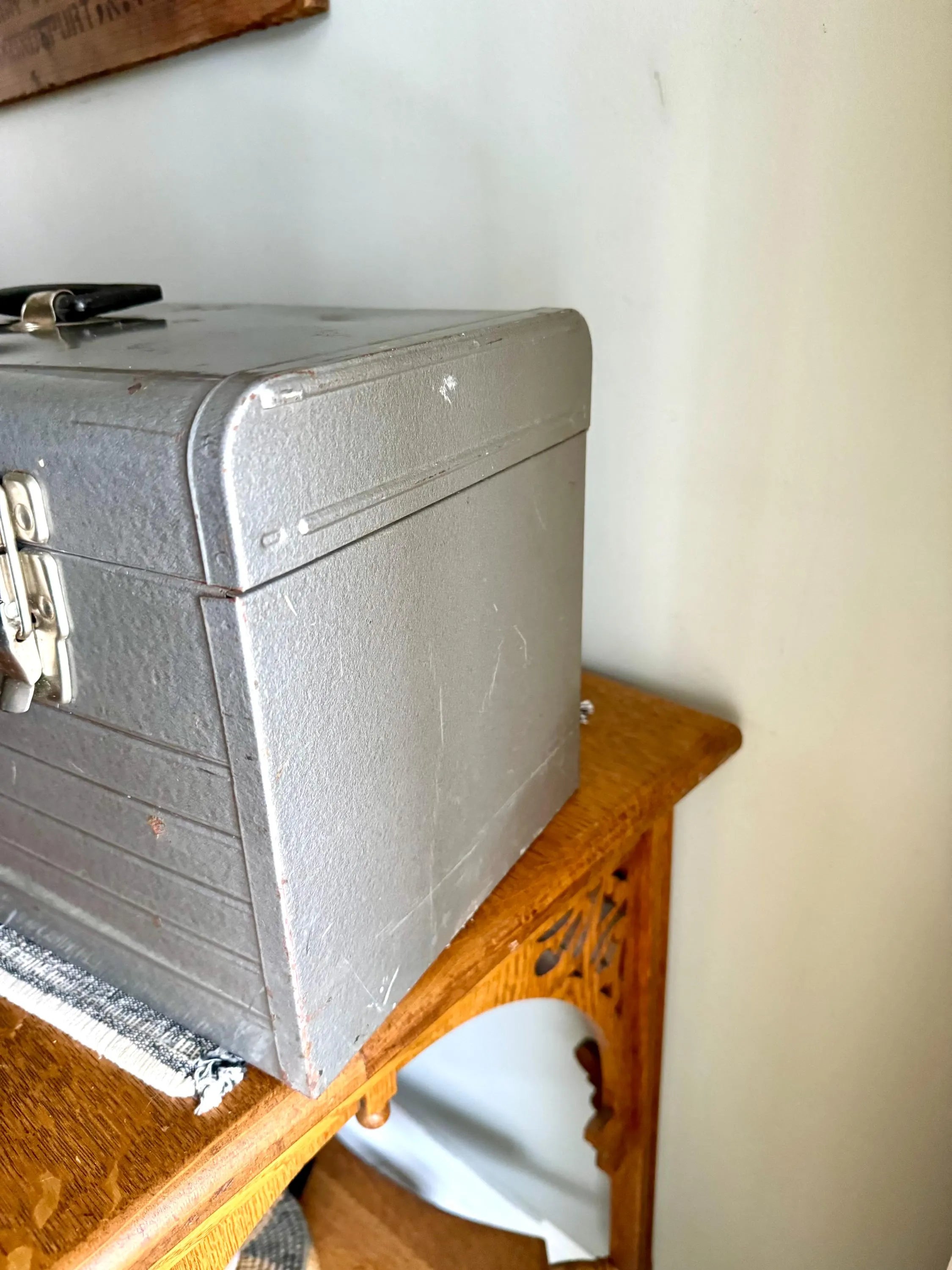 Vintage Industrial Heavy Duty Craftsman Tool Box | Rustic Craftsman Tool Box | Heavy Duty Tool Box With Tool Caddy | Distressed Toolbox