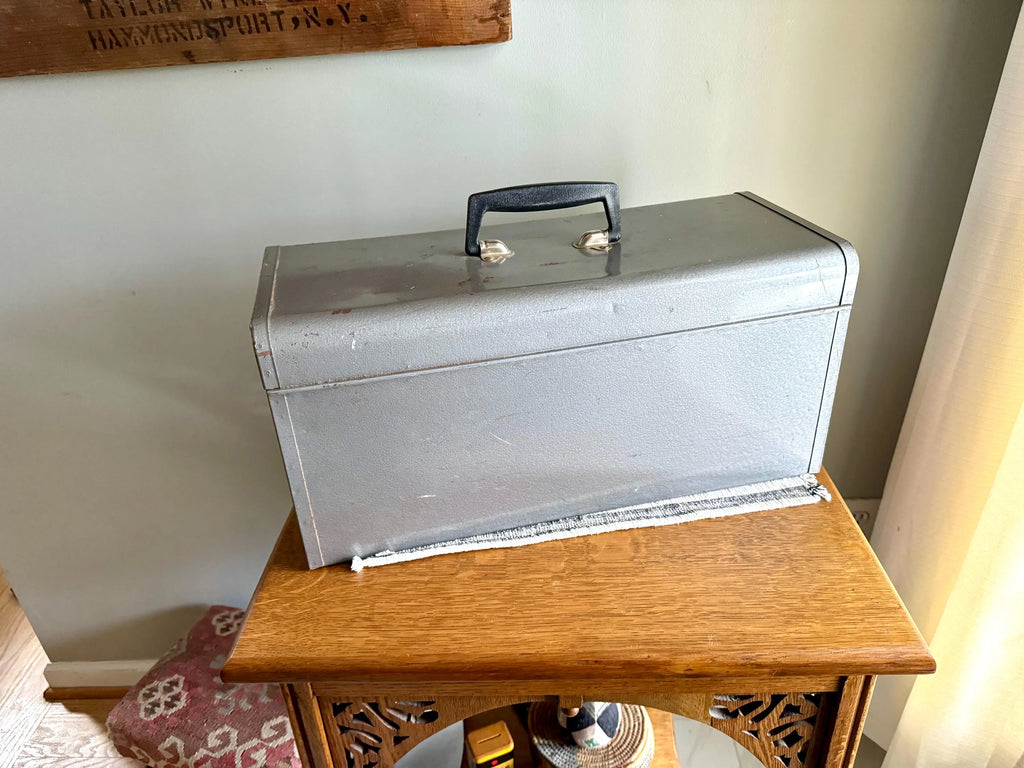 Vintage Industrial Heavy Duty Craftsman Tool Box | Rustic Craftsman Tool Box | Heavy Duty Tool Box With Tool Caddy | Distressed Toolbox