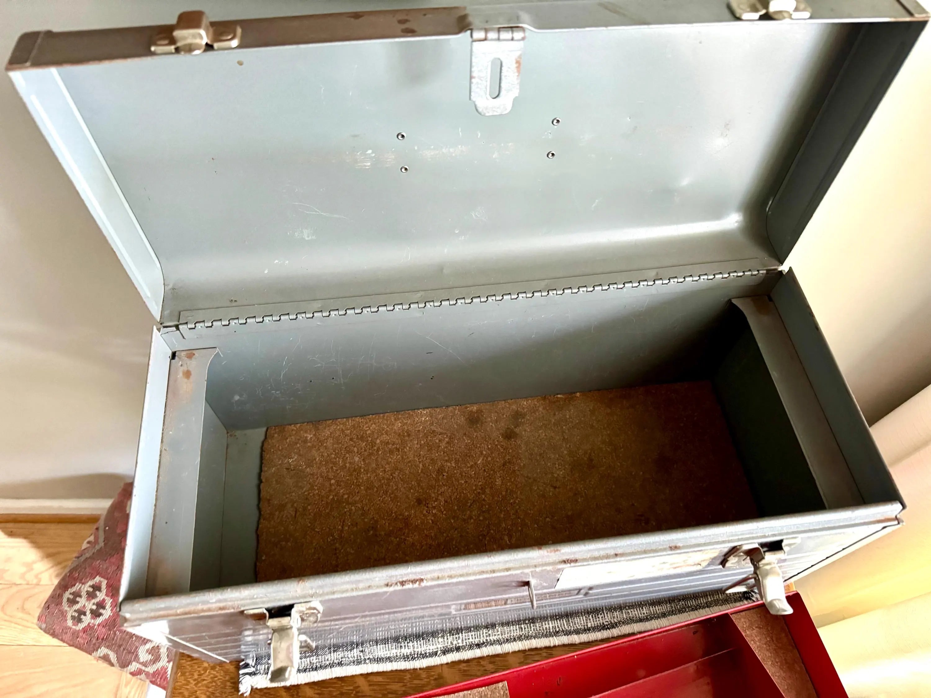 Vintage Industrial Heavy Duty Craftsman Tool Box | Rustic Craftsman Tool Box | Heavy Duty Tool Box With Tool Caddy | Distressed Toolbox