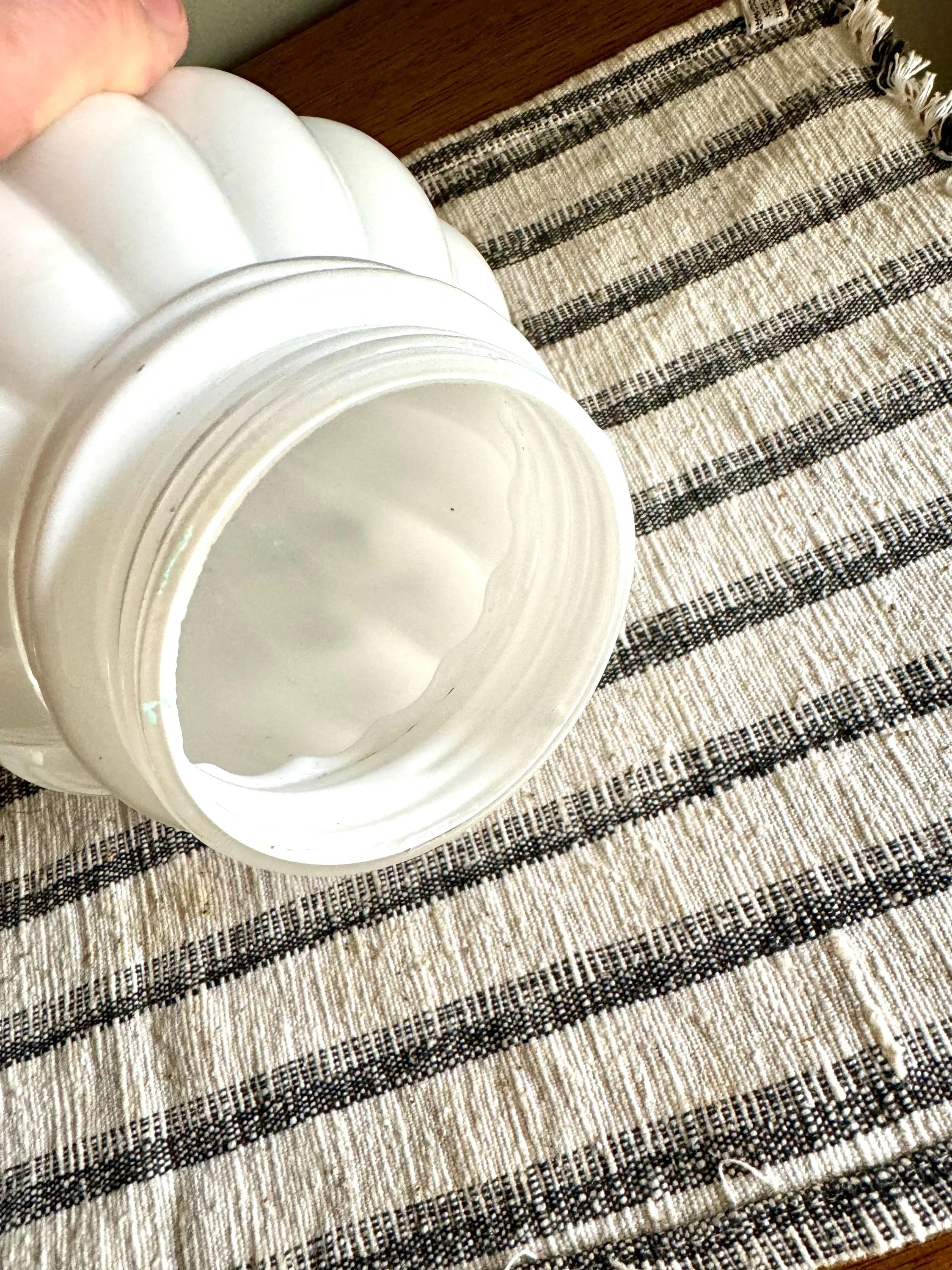 Vintage Milk Glass Ribbed Light Globe | Ceiling Lamp Screw in Glass Globe | 6 Inch Glass Ribbed Globe