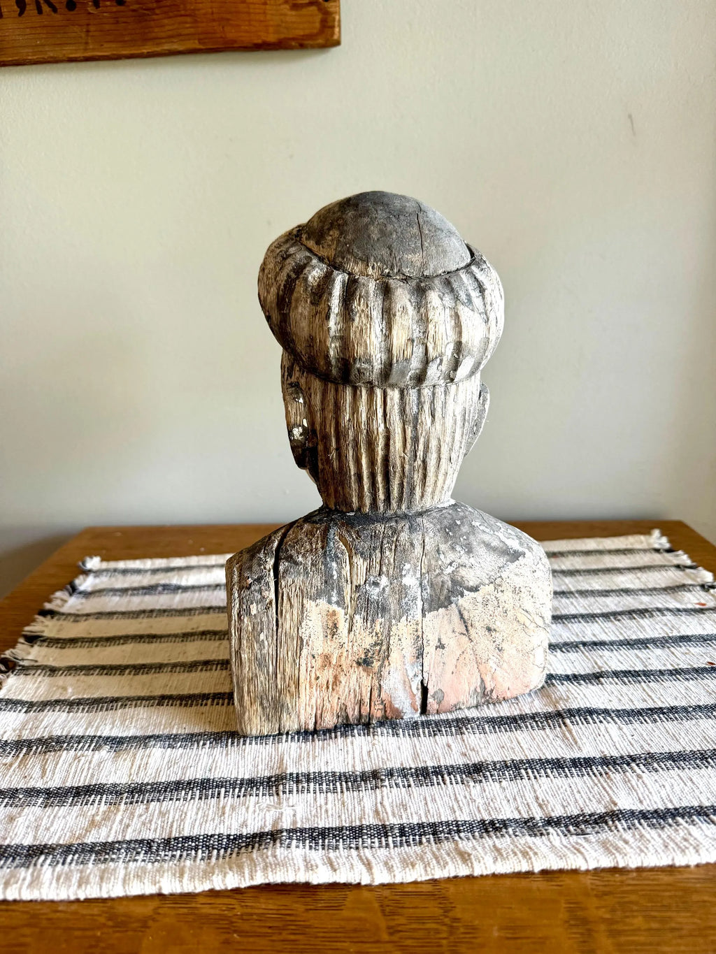 Antique Distressed Gaper | Hand Carved Wood Head | Dutch Pharmacy Icon Gaper | Dutch Pharmacy Wooden Gaper