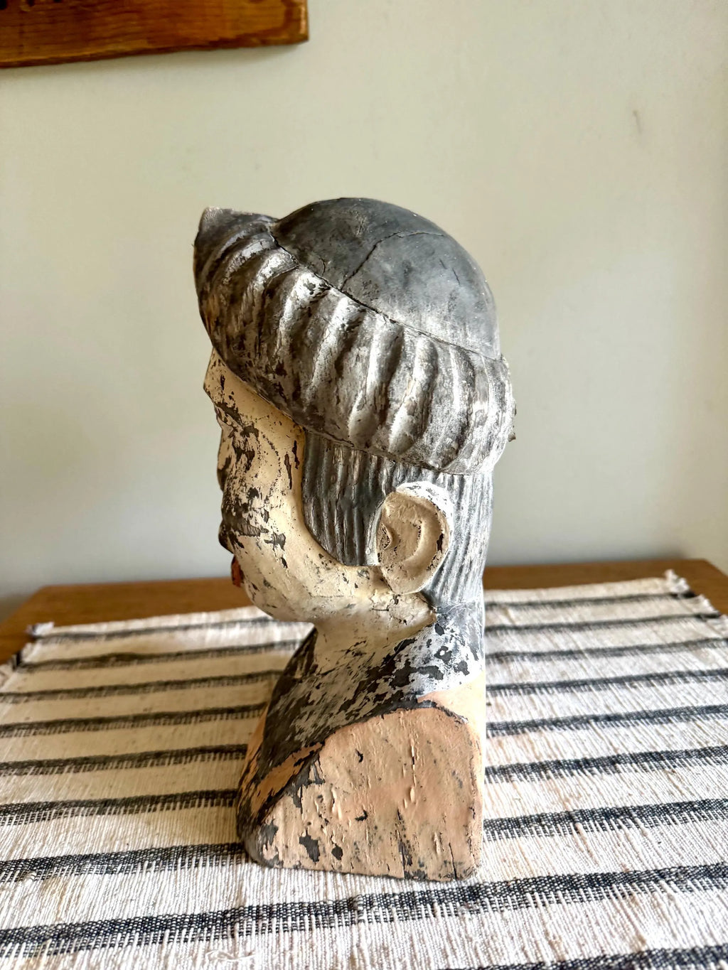 Antique Distressed Gaper | Hand Carved Wood Head | Dutch Pharmacy Icon Gaper | Dutch Pharmacy Wooden Gaper (Copy)