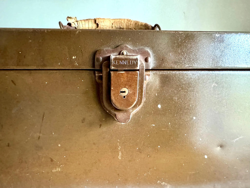 Vtg Distressed Kennedy Tool Box | Large Metal Toolbox | Rustic Storage Box | Distressed Metal Tool Box | Heavy Duty Utility Box | Toolbox