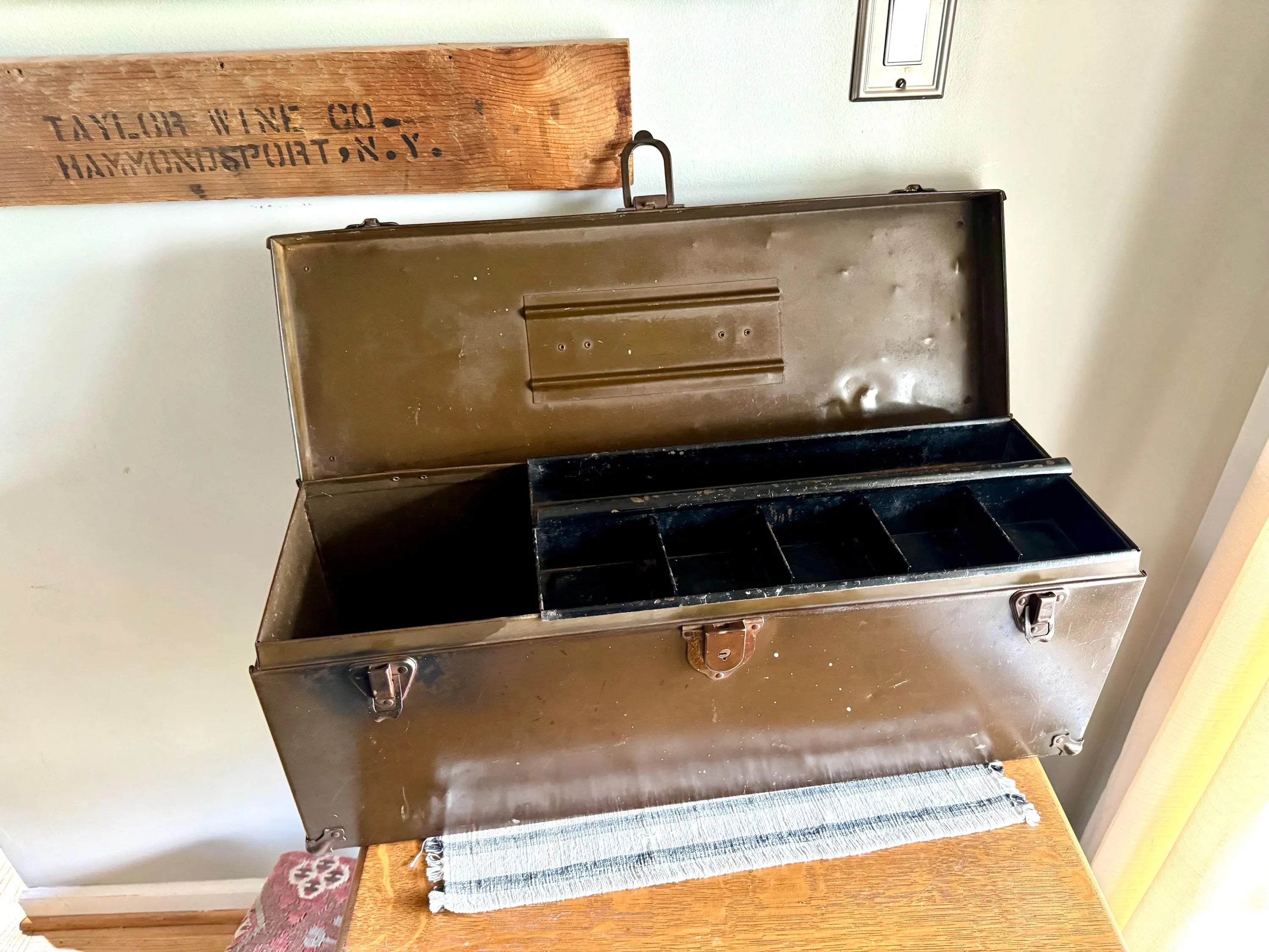 Vtg Distressed Kennedy Tool Box | Large Metal Toolbox | Rustic Storage Box | Distressed Metal Tool Box | Heavy Duty Utility Box | Toolbox