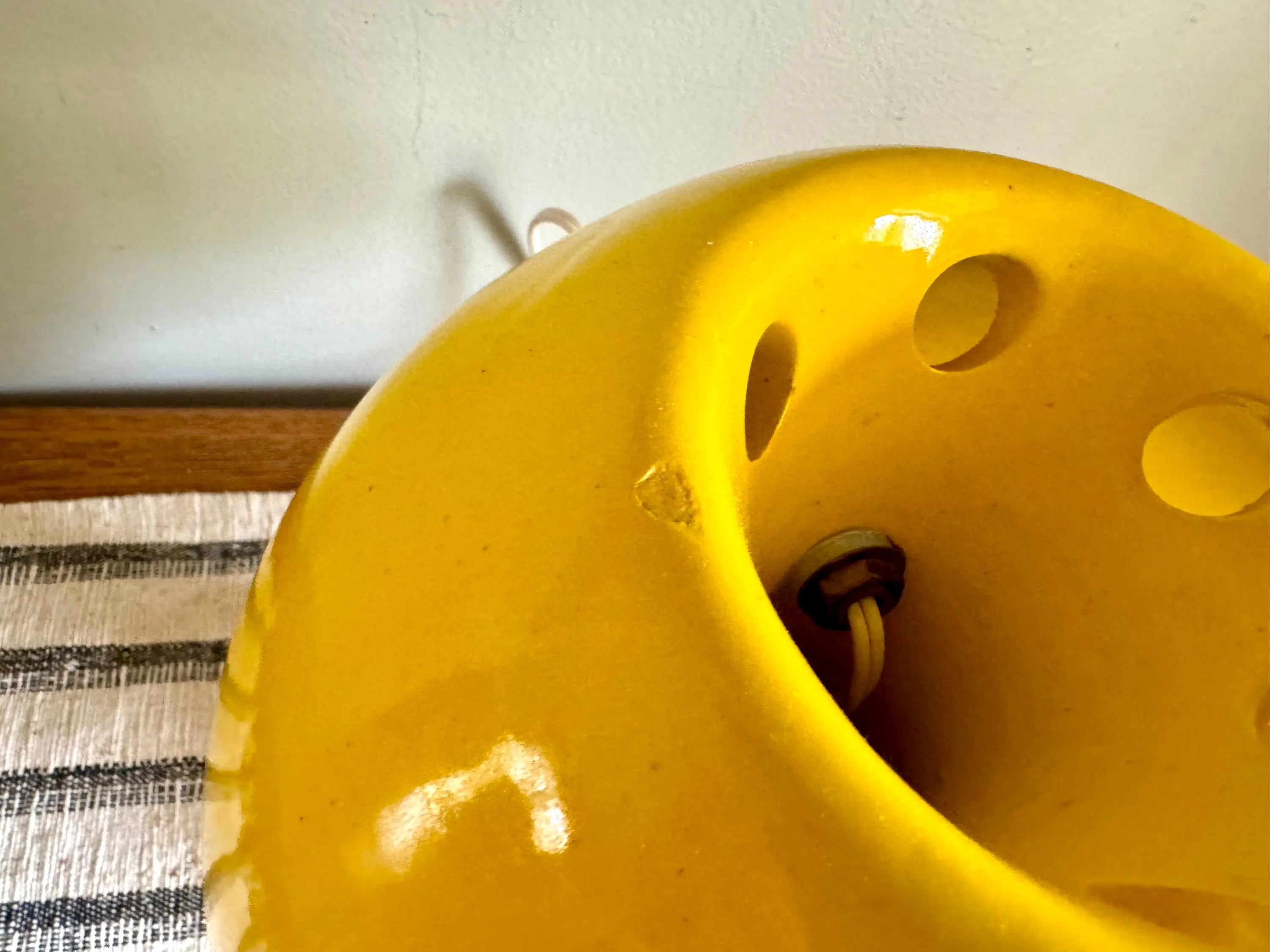 Vtg MCM Ceramic Mushroom Accent Lamp | Yellow Ceramic Mushroom Ambient Lamp | Yellow Mushroom Lamp