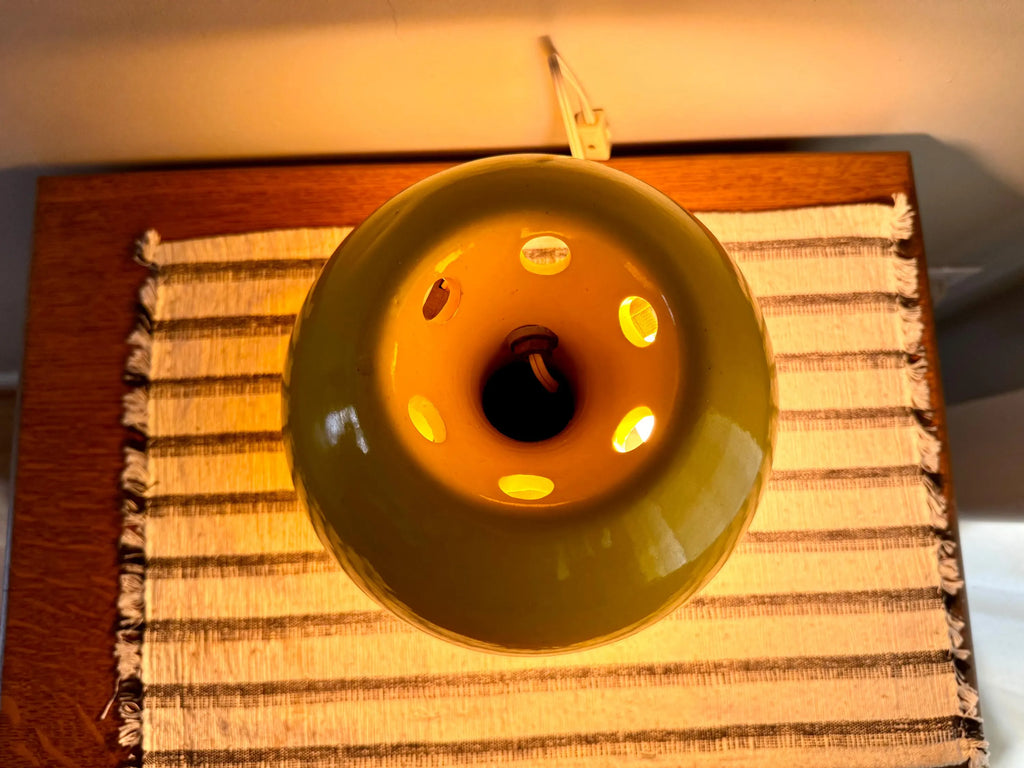 Vtg MCM Ceramic Mushroom Accent Lamp | Yellow Ceramic Mushroom Ambient Lamp | Yellow Mushroom Lamp
