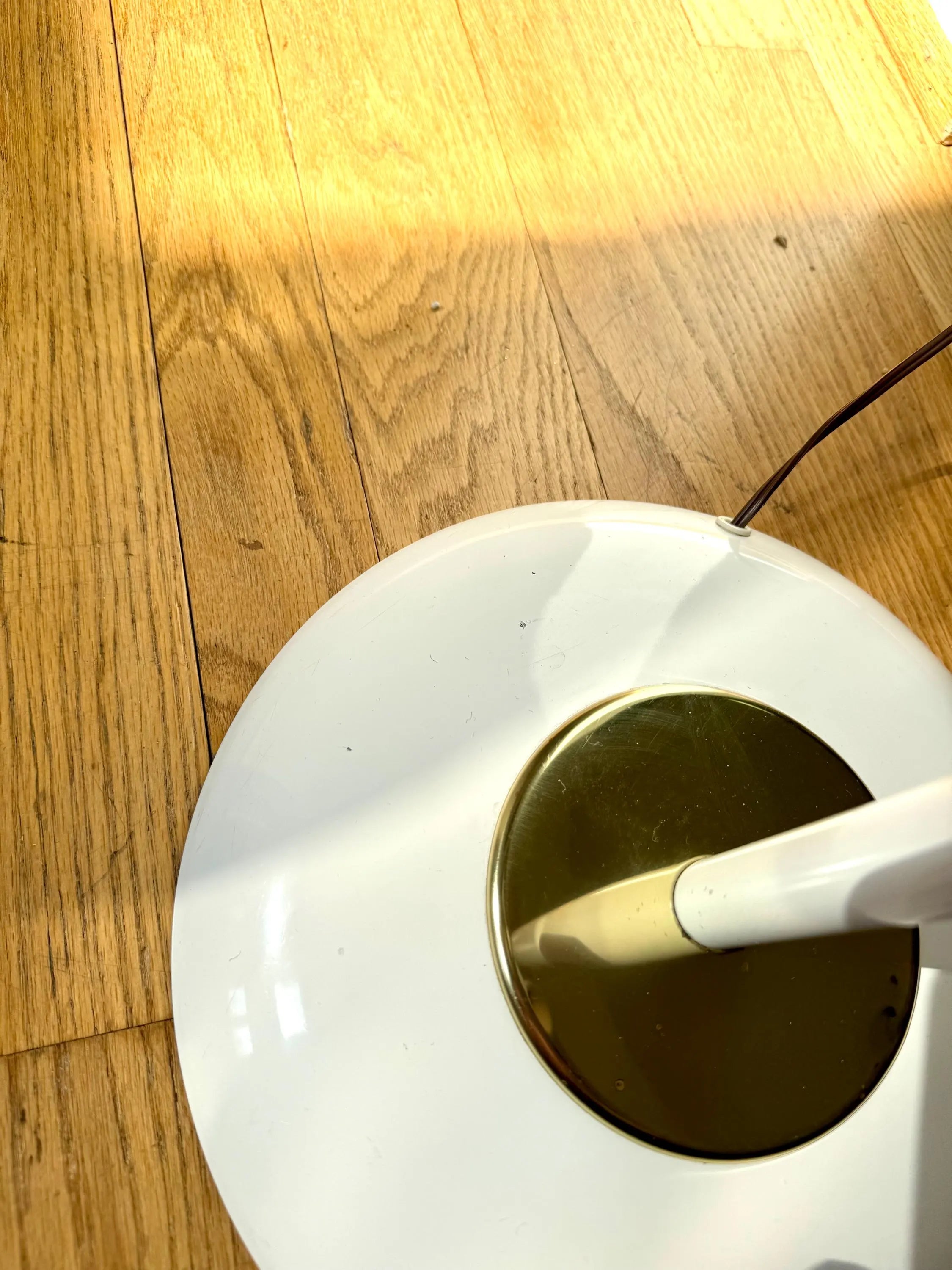 Mid Century Bullet Floor Lamp | White Atomic Coned Lamp | Modern White And Gold Bullet Light | Retro Floor Lamp | Multi Light Floor Lamp