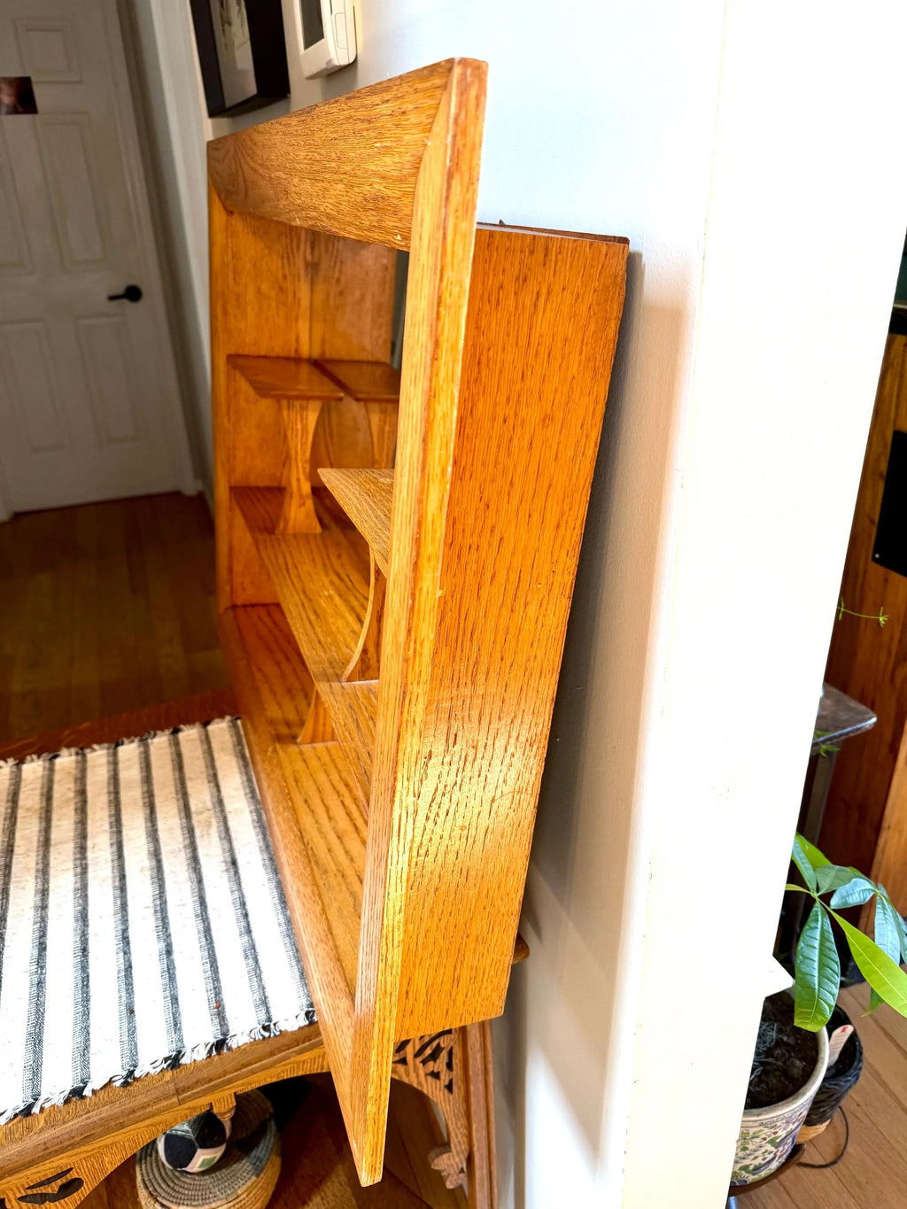 MCM Wall Shadow Box | Mid Century Modern Wall Mirror Shelf | Curiosity Shelving | Wood Wall Shelving With Mirror | Wood Mirror Shelf