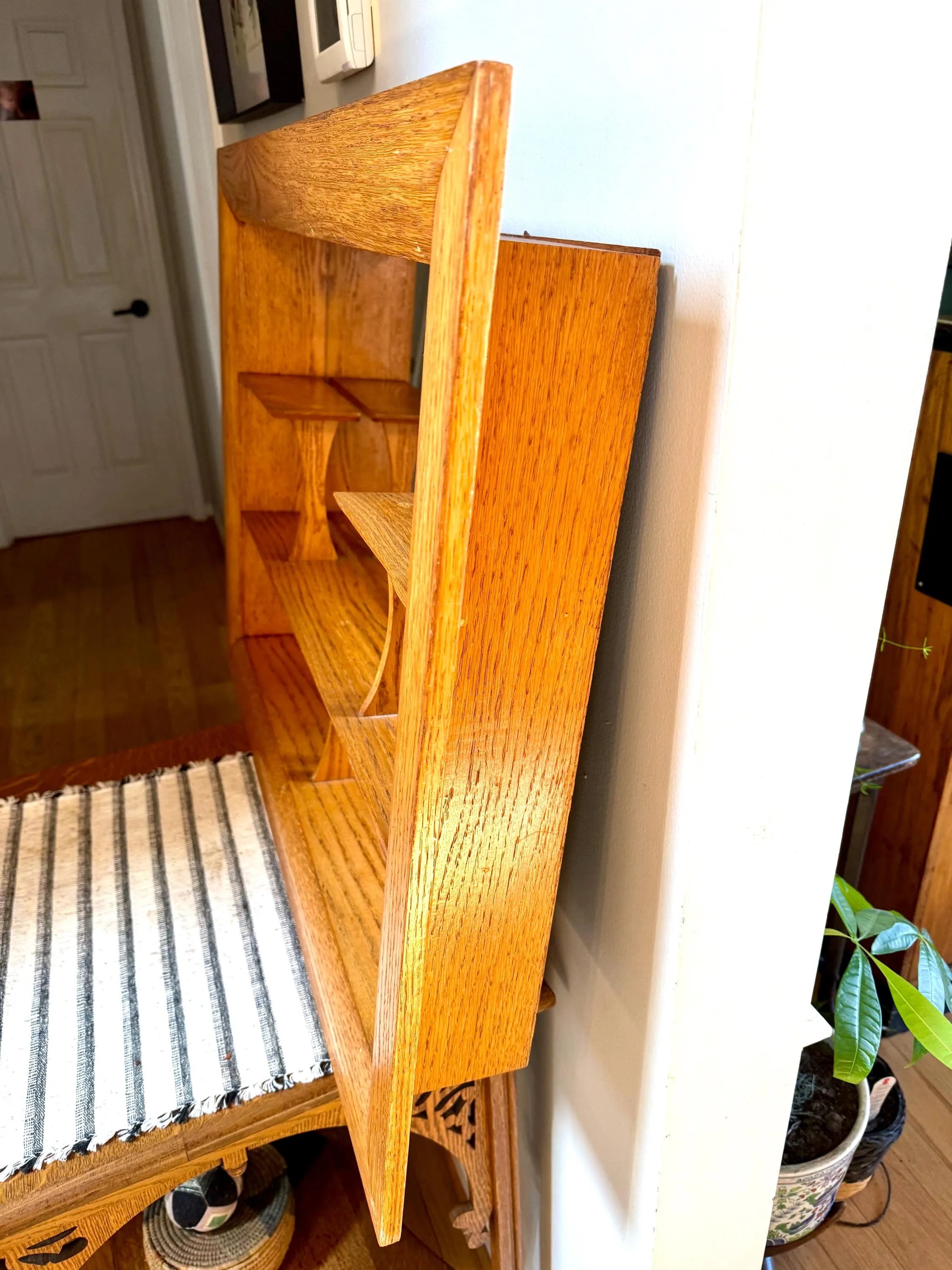 MCM Wall Shadow Box | Mid Century Modern Wall Mirror Shelf | Curiosity Shelving | Wood Wall Shelving With Mirror | Wood Mirror Shelf