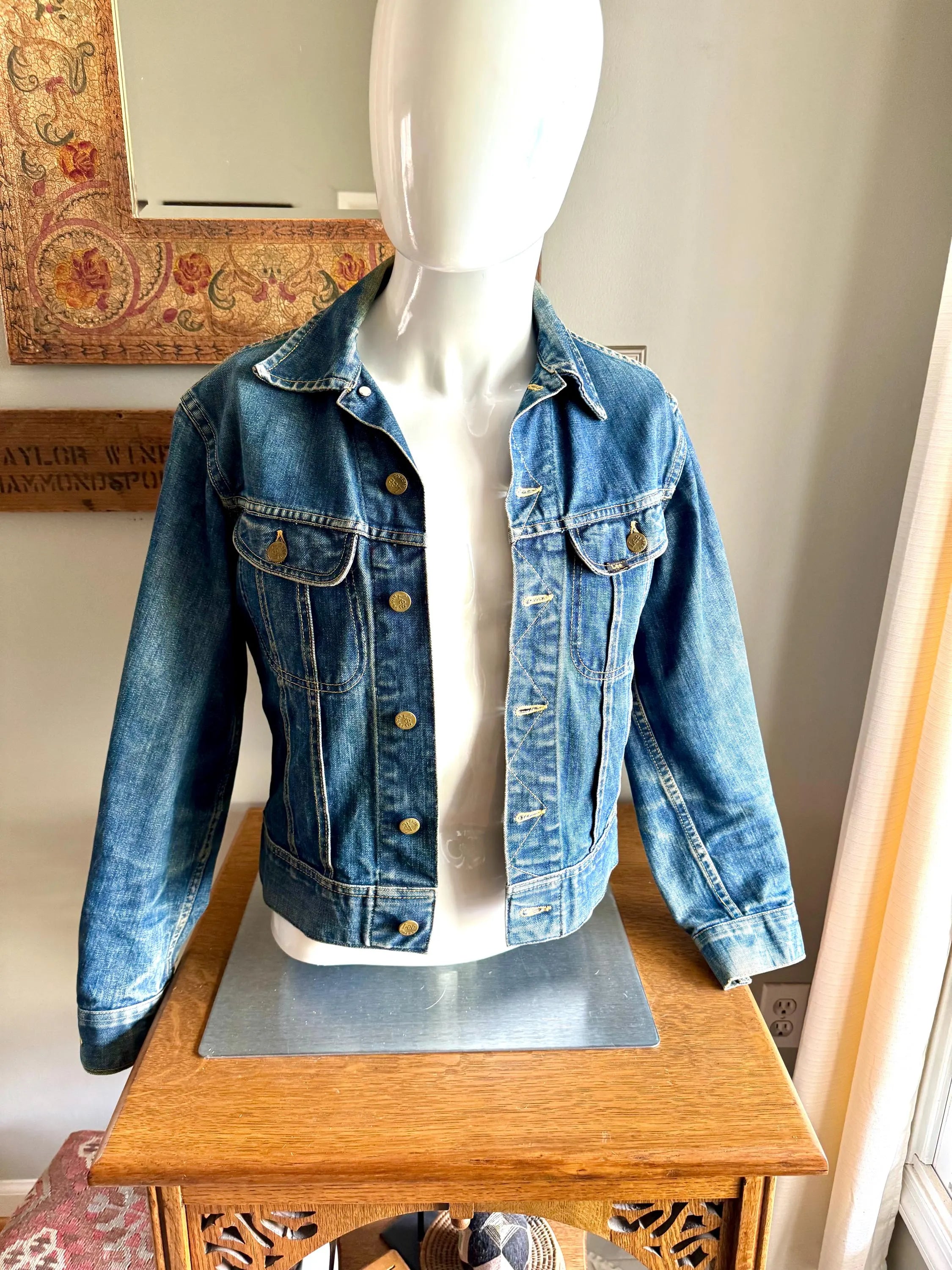 Vtg Lee Denim Jacket | Union Made 101J Lee Denim Jacket | 36 Regular Lee Blue Jean Jacket | Lee Sanforized 101J Worn Denim Jacket