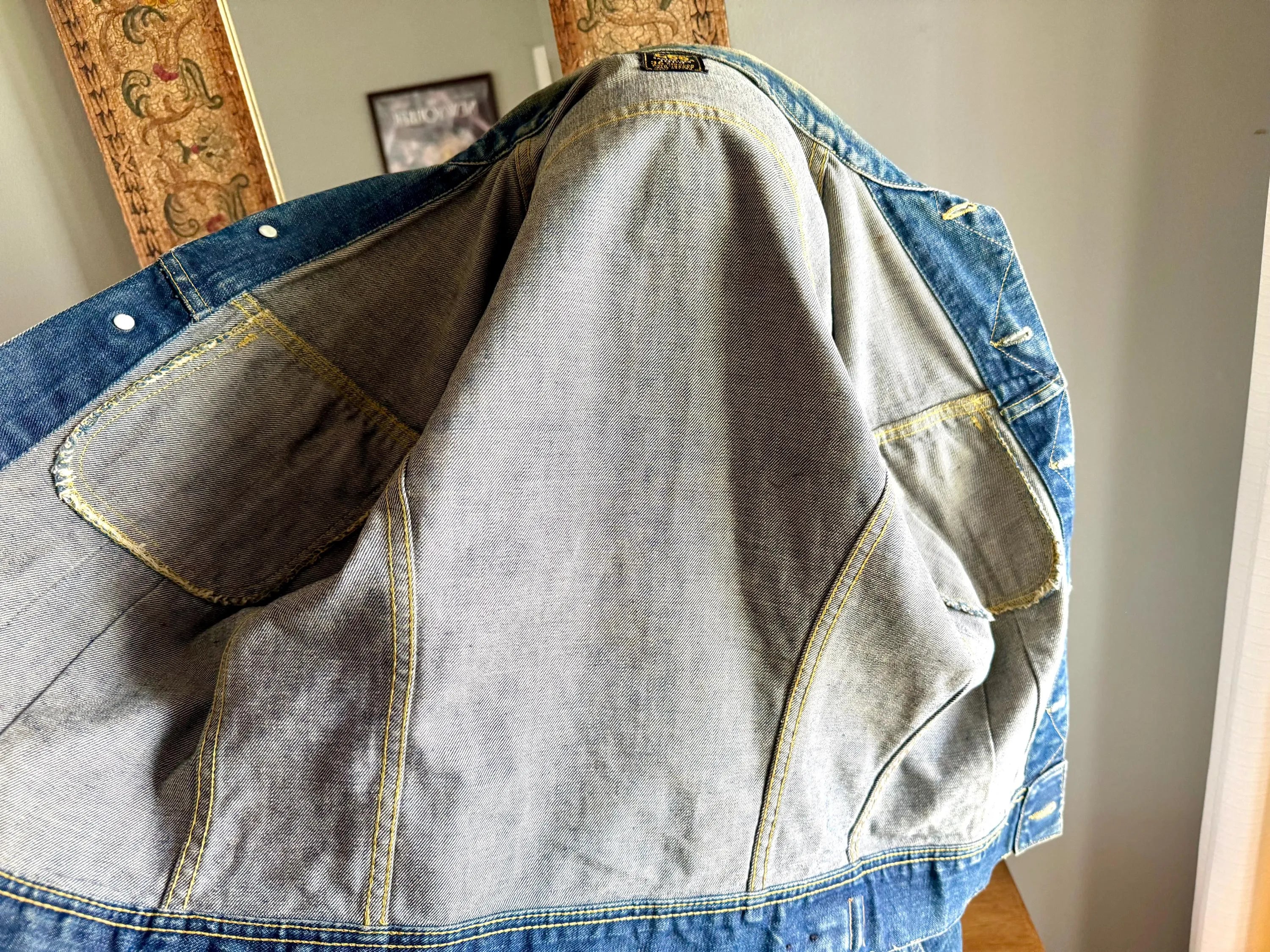 Vtg Lee Denim Jacket | Union Made 101J Lee Denim Jacket | 36 Regular Lee Blue Jean Jacket | Lee Sanforized 101J Worn Denim Jacket