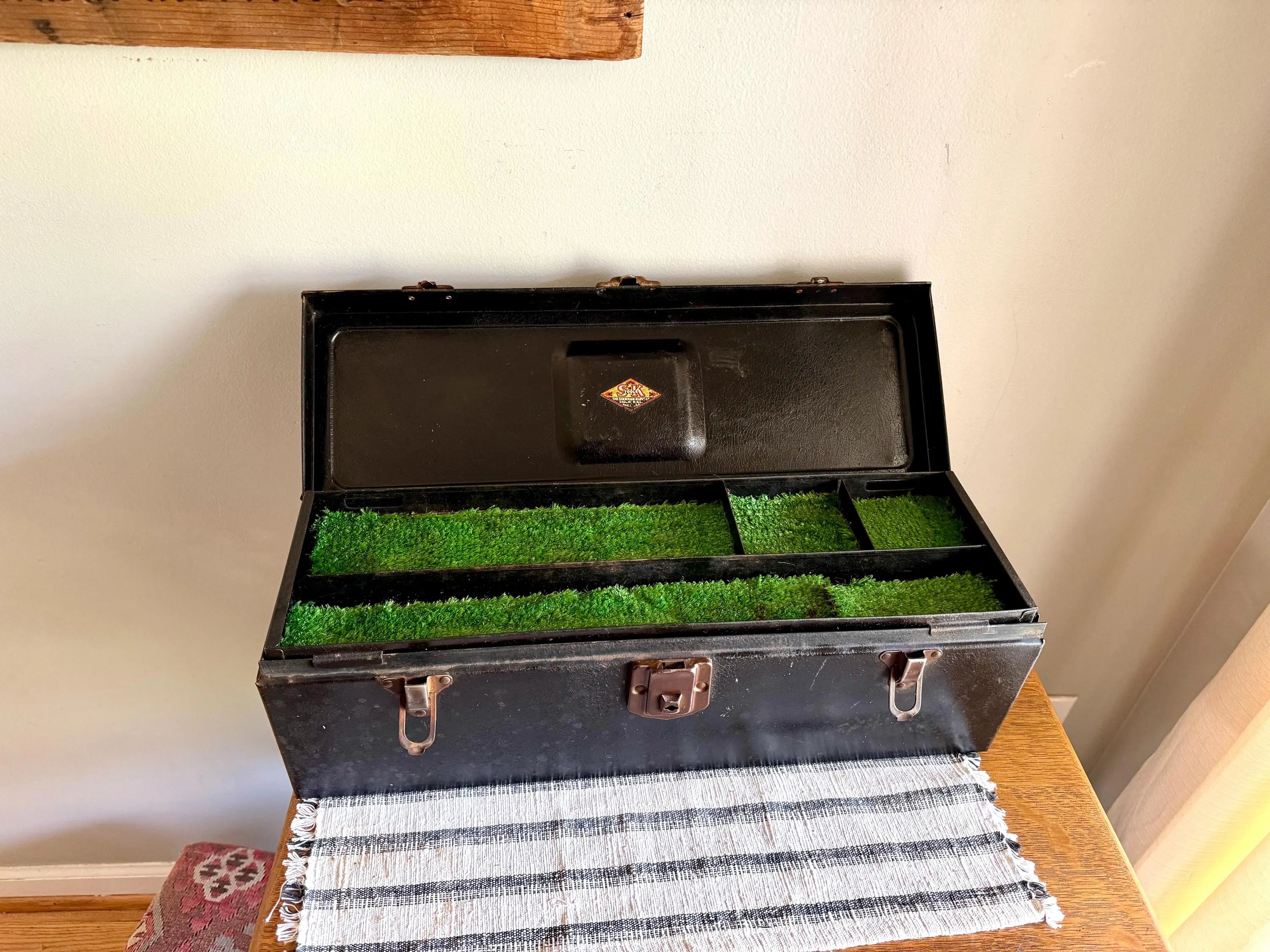 Vtg Distressed SK Tool Box | Sherman Klove Co. Metal Toolbox | Rustic Storage Box | Distressed Metal Tool Box | Heavy Duty Utility Box