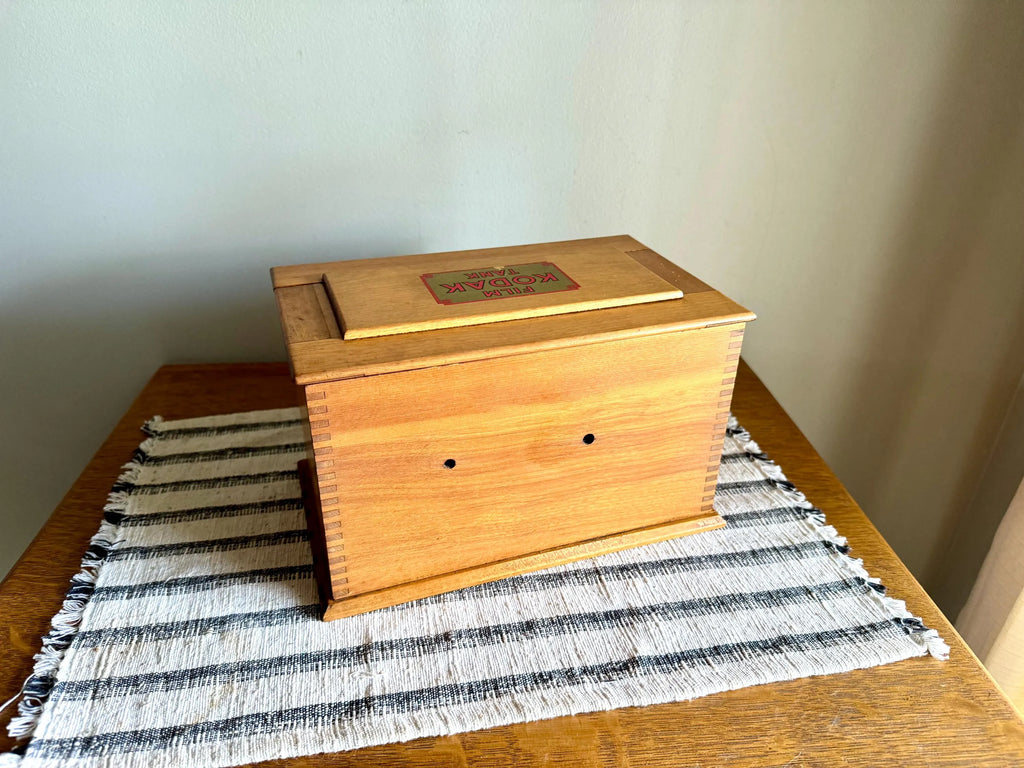 Vtg Wood Kodak Film Tank Box | Kodak Model B-2 Film Tank | Kodak Wood Film Development Box | Tongue and Groove Wooden Kodak Box