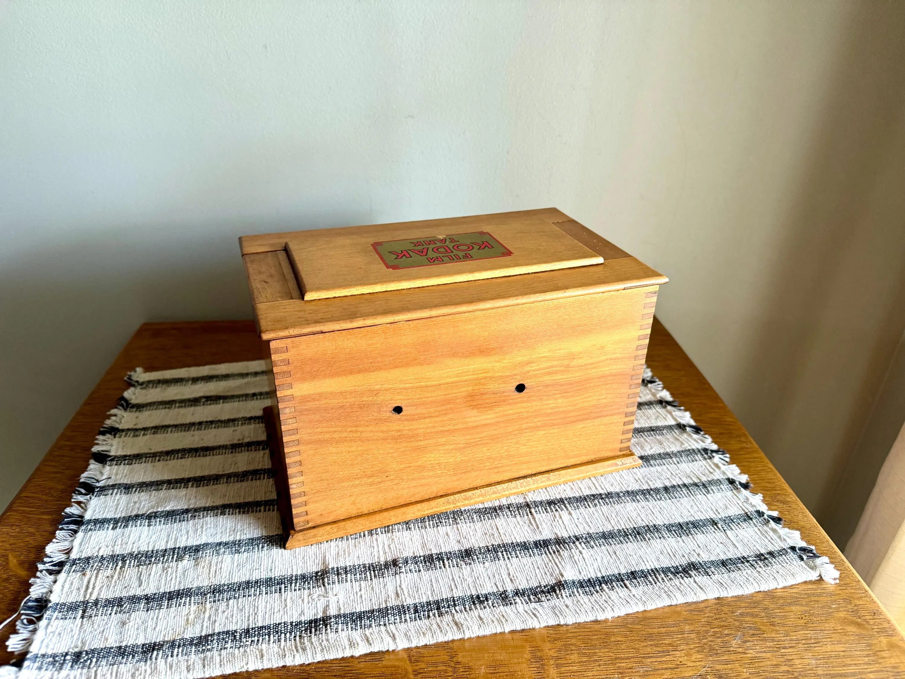 Vtg Wood Kodak Film Tank Box | Kodak Model B-2 Film Tank | Kodak Wood Film Development Box | Tongue and Groove Wooden Kodak Box