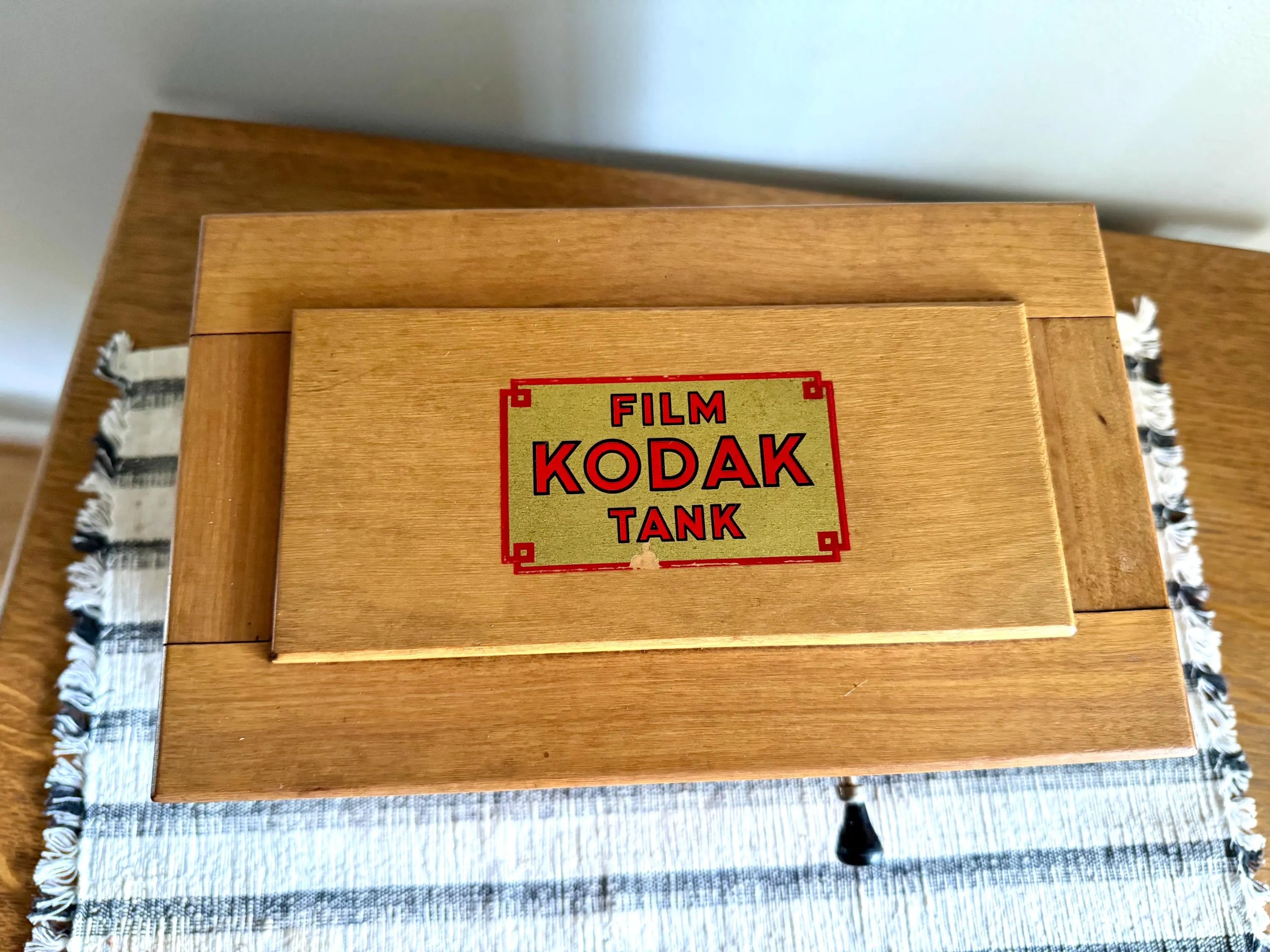 Vtg Wood Kodak Film Tank Box | Kodak Model B-2 Film Tank | Kodak Wood Film Development Box | Tongue and Groove Wooden Kodak Box