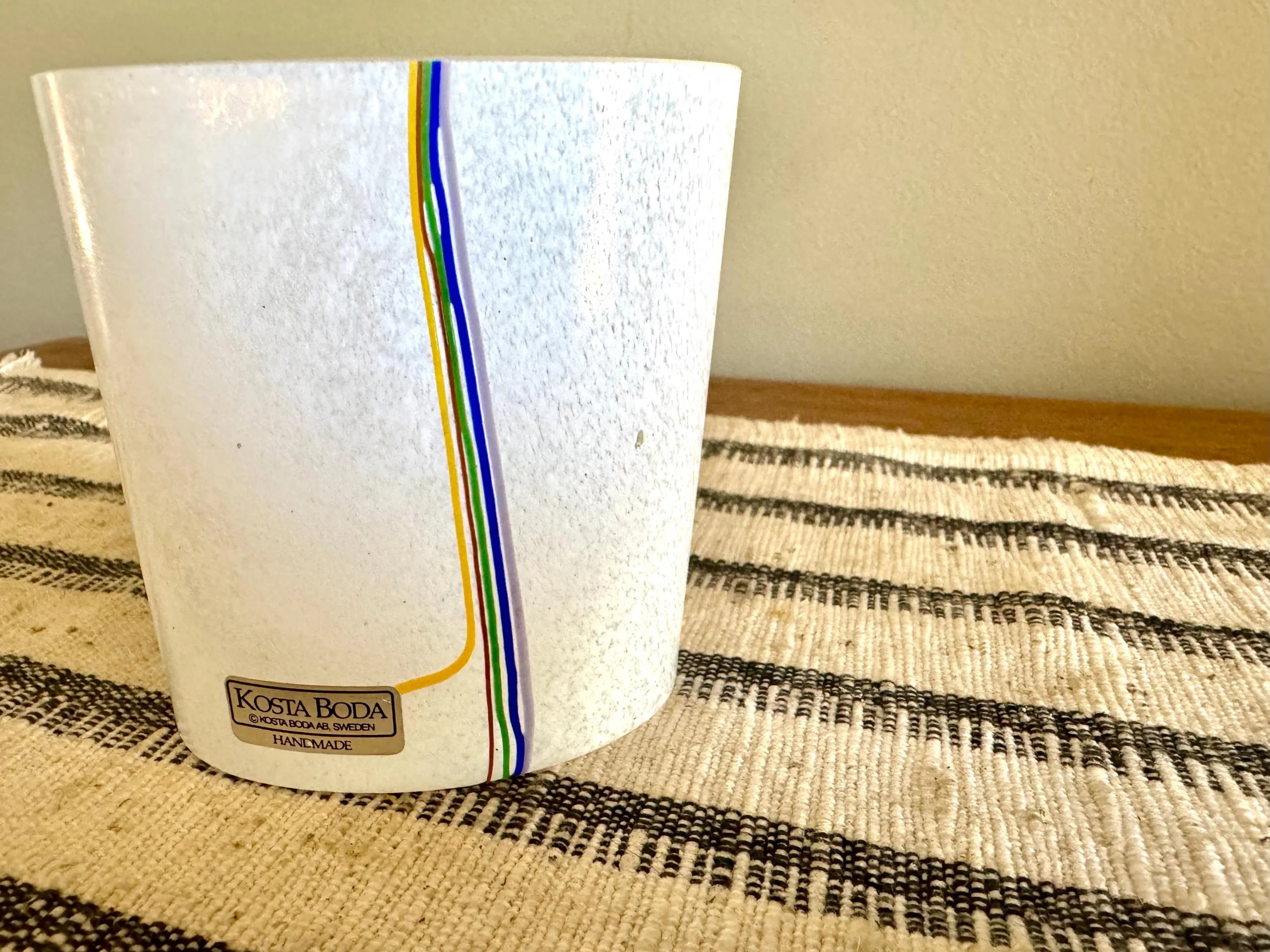 Vtg Kosta Boda Bertil Vallien Small Glass Vase | Bertil Vallien Kosta Boda Vase | Bertil Vallien Rainbow Vase | Swedish Glass Vase