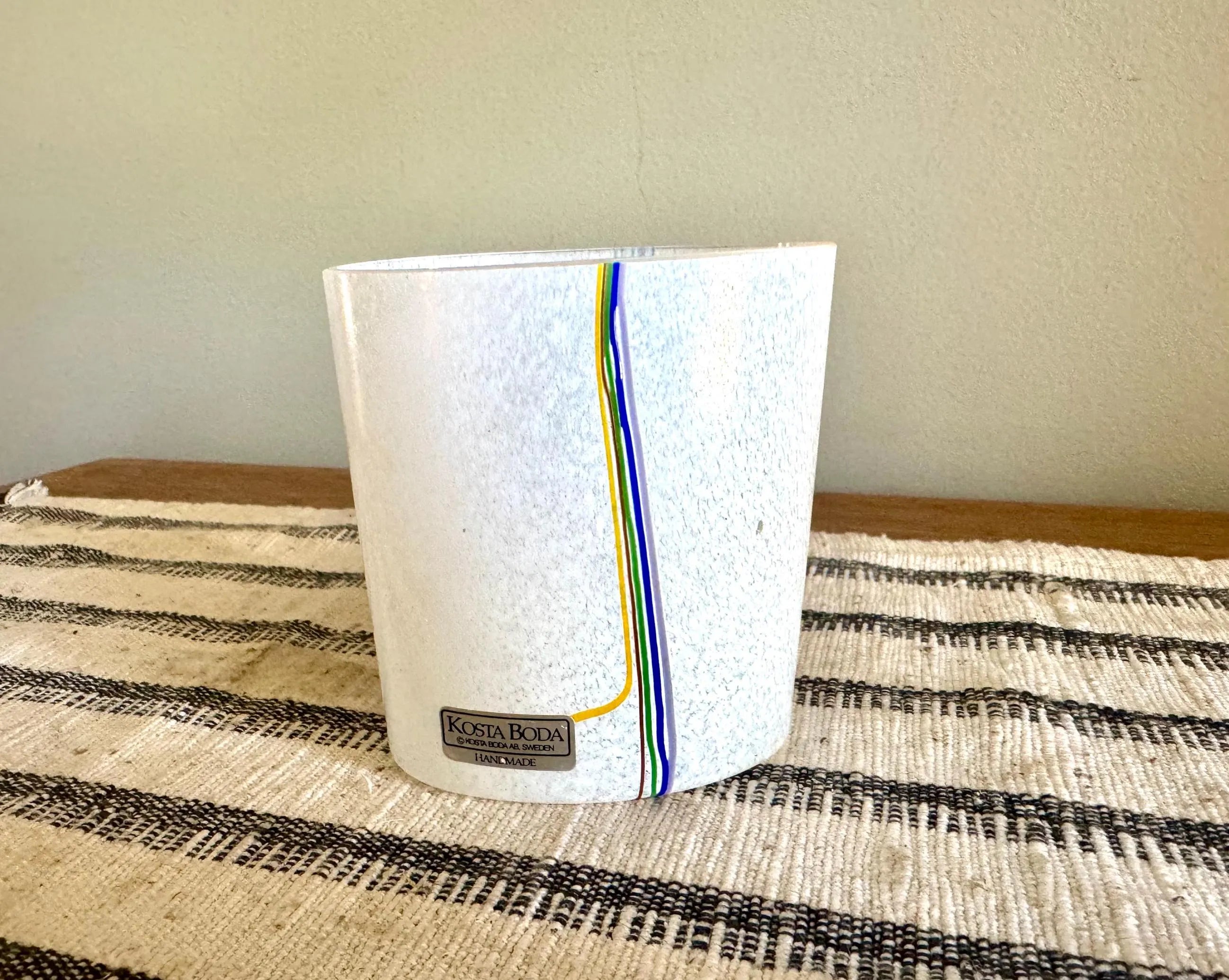Vtg Kosta Boda Bertil Vallien Small Glass Vase | Bertil Vallien Kosta Boda Vase | Bertil Vallien Rainbow Vase | Swedish Glass Vase