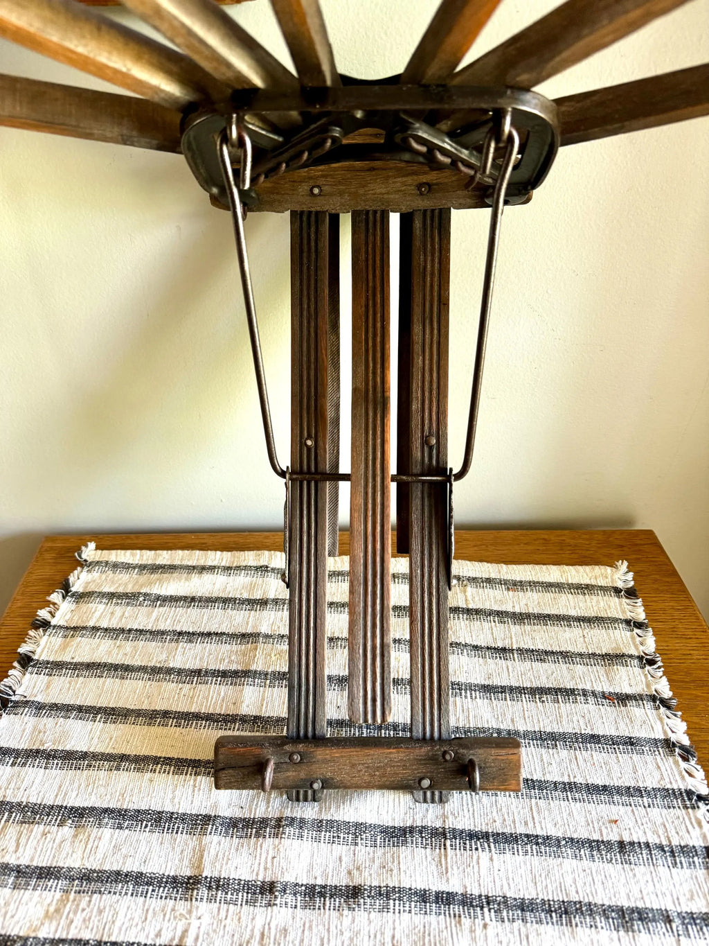 Antique Distressed Clothes Drying Rack | Vintage Wall Hanging Clothes Rack | Wooden Armed Clothes Rack| Distressed Wood Towel Rack