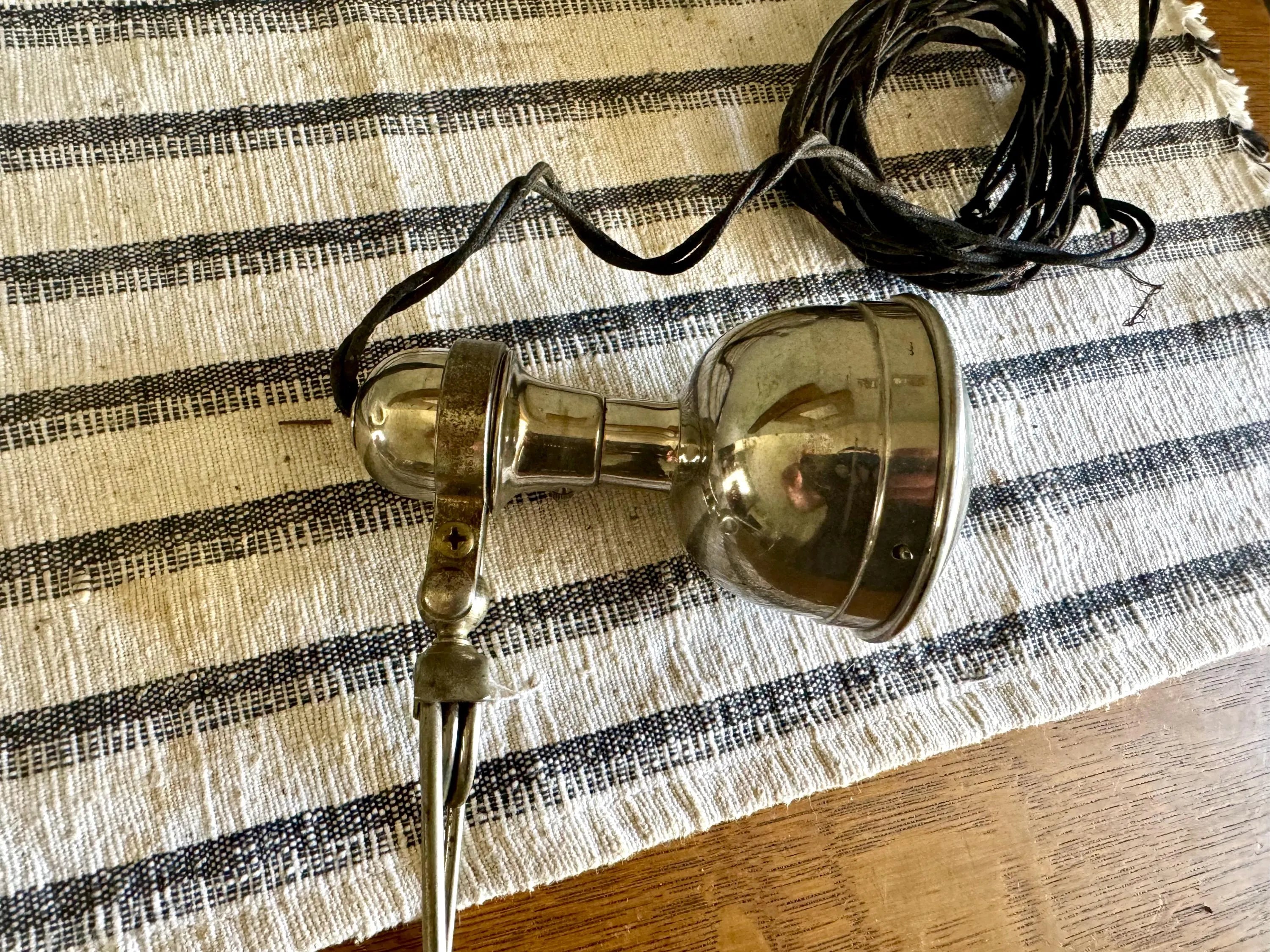 Vtg Automobile Spotlight | Auxiliary 12V Clamp Lamp | Gypsy Clamp 12V Auxiliary Spot Lamp | Automobile Work Light| Under Hood Clamp Lamp