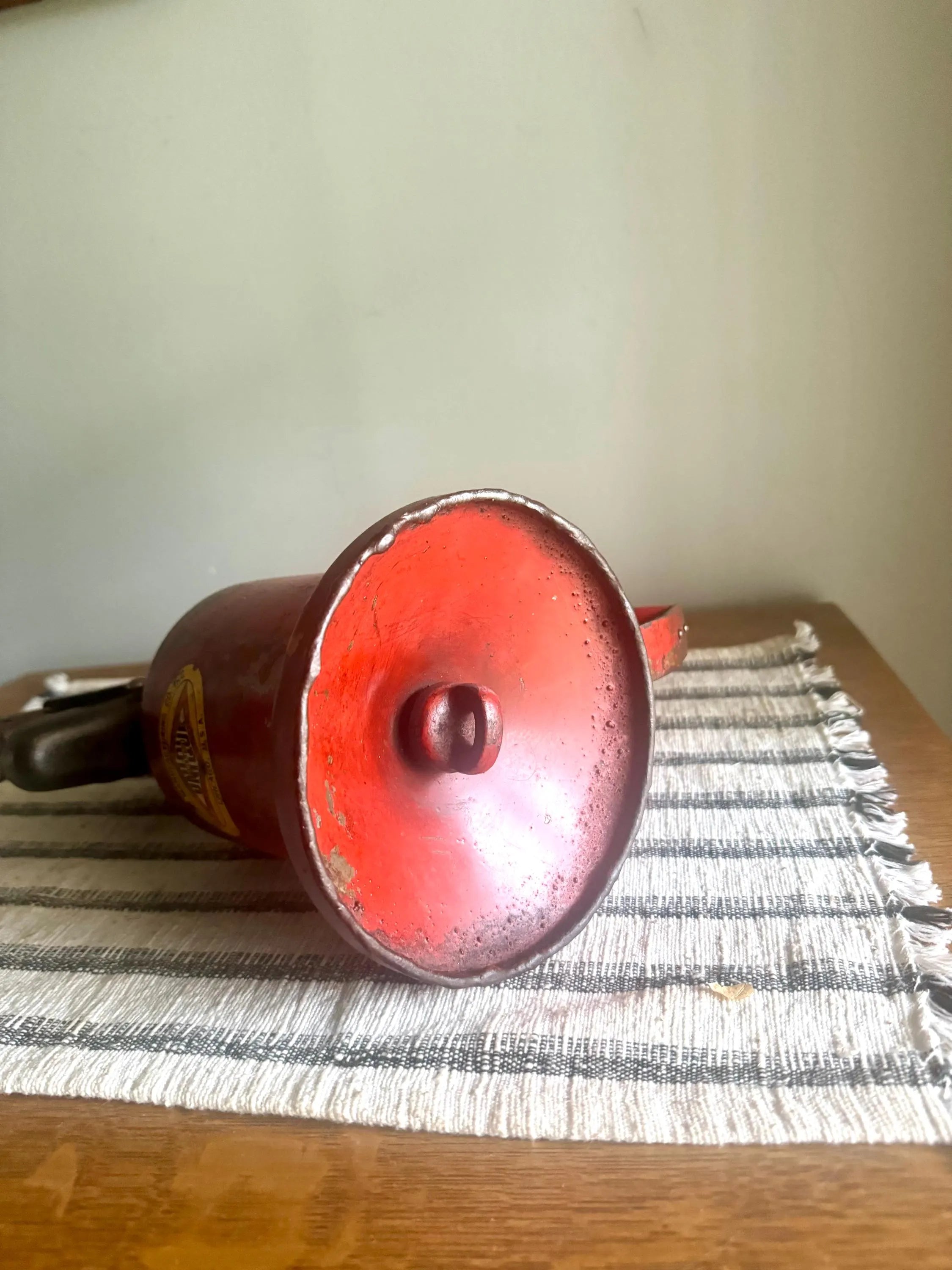 A Vtg Red Unique Mfg. Blow Torch | Unique Mfg. Co. Kerosine Blow Torch | Distressed Red Kerosine Torch | Rustic Wood Handled Blow Torch