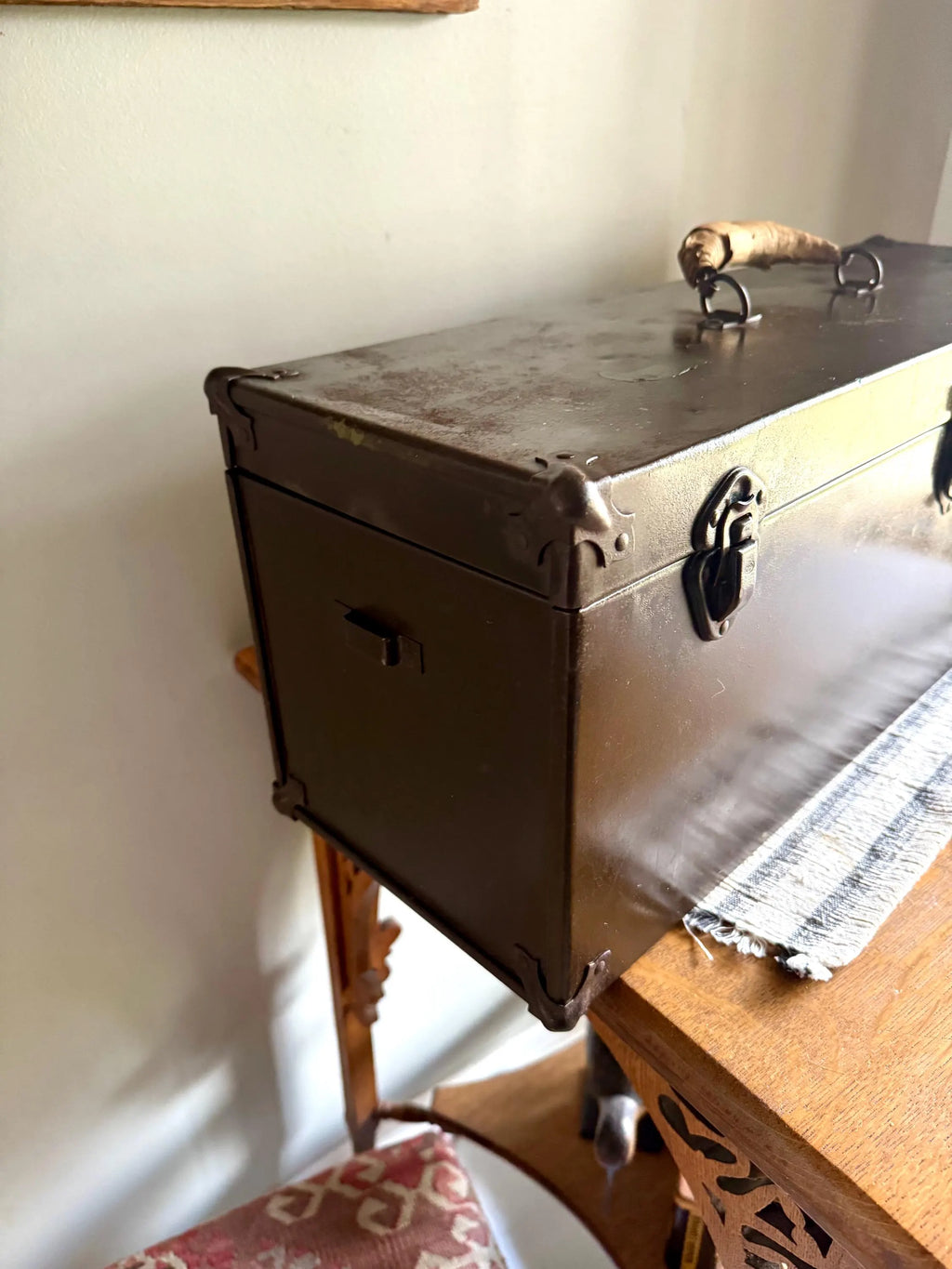 Vtg Distressed Kennedy Tool Box | Large Metal Toolbox | Rustic Storage Box | Distressed Metal Tool Box | Heavy Duty Utility Box | Toolbox