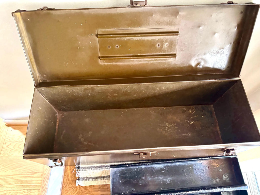 Vtg Distressed Kennedy Tool Box | Large Metal Toolbox | Rustic Storage Box | Distressed Metal Tool Box | Heavy Duty Utility Box | Toolbox