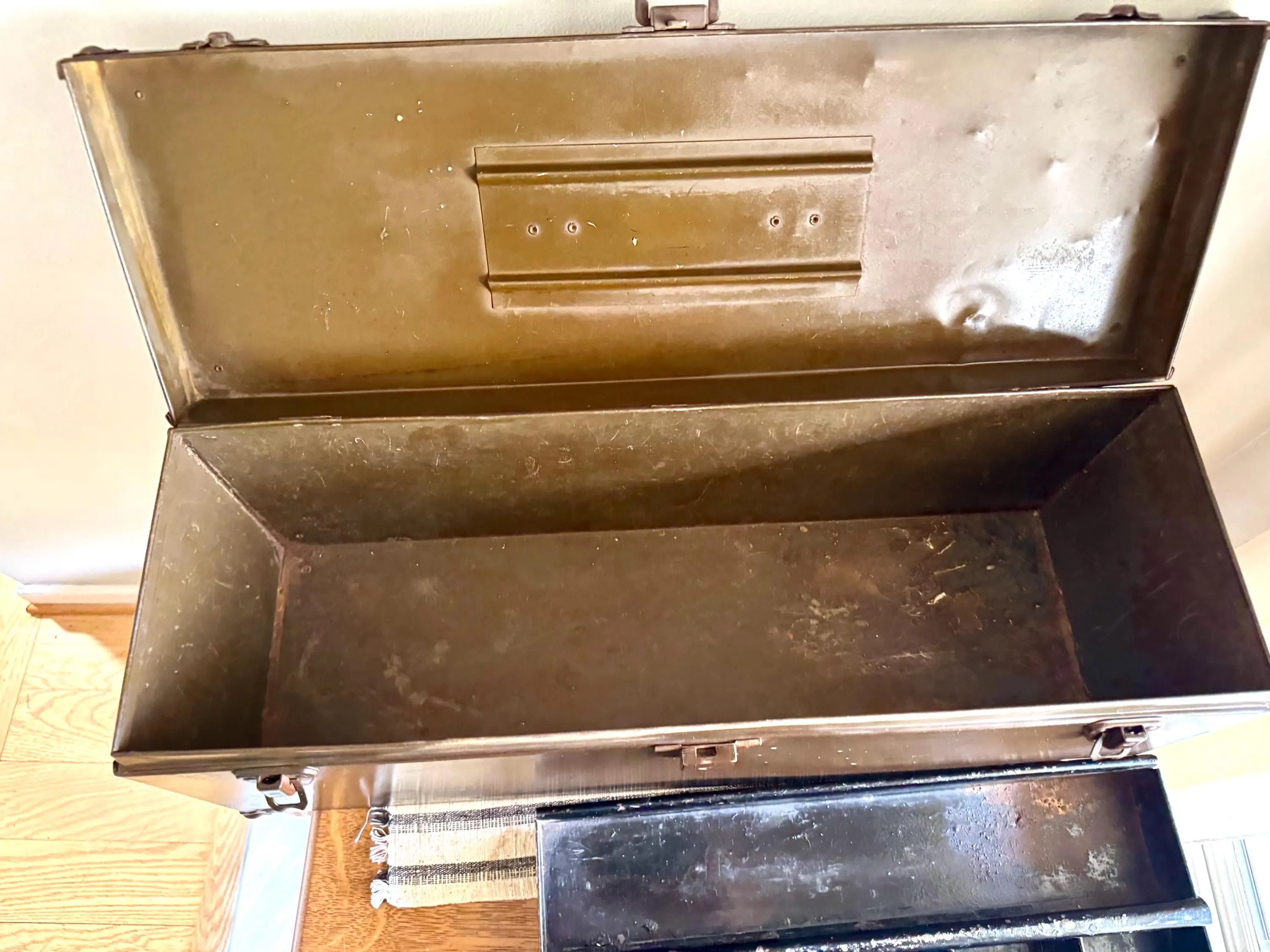 Vtg Distressed Kennedy Tool Box | Large Metal Toolbox | Rustic Storage Box | Distressed Metal Tool Box | Heavy Duty Utility Box | Toolbox