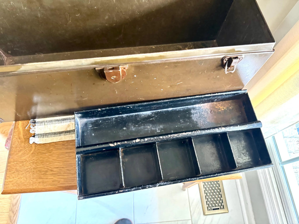 Vtg Distressed Kennedy Tool Box | Large Metal Toolbox | Rustic Storage Box | Distressed Metal Tool Box | Heavy Duty Utility Box | Toolbox