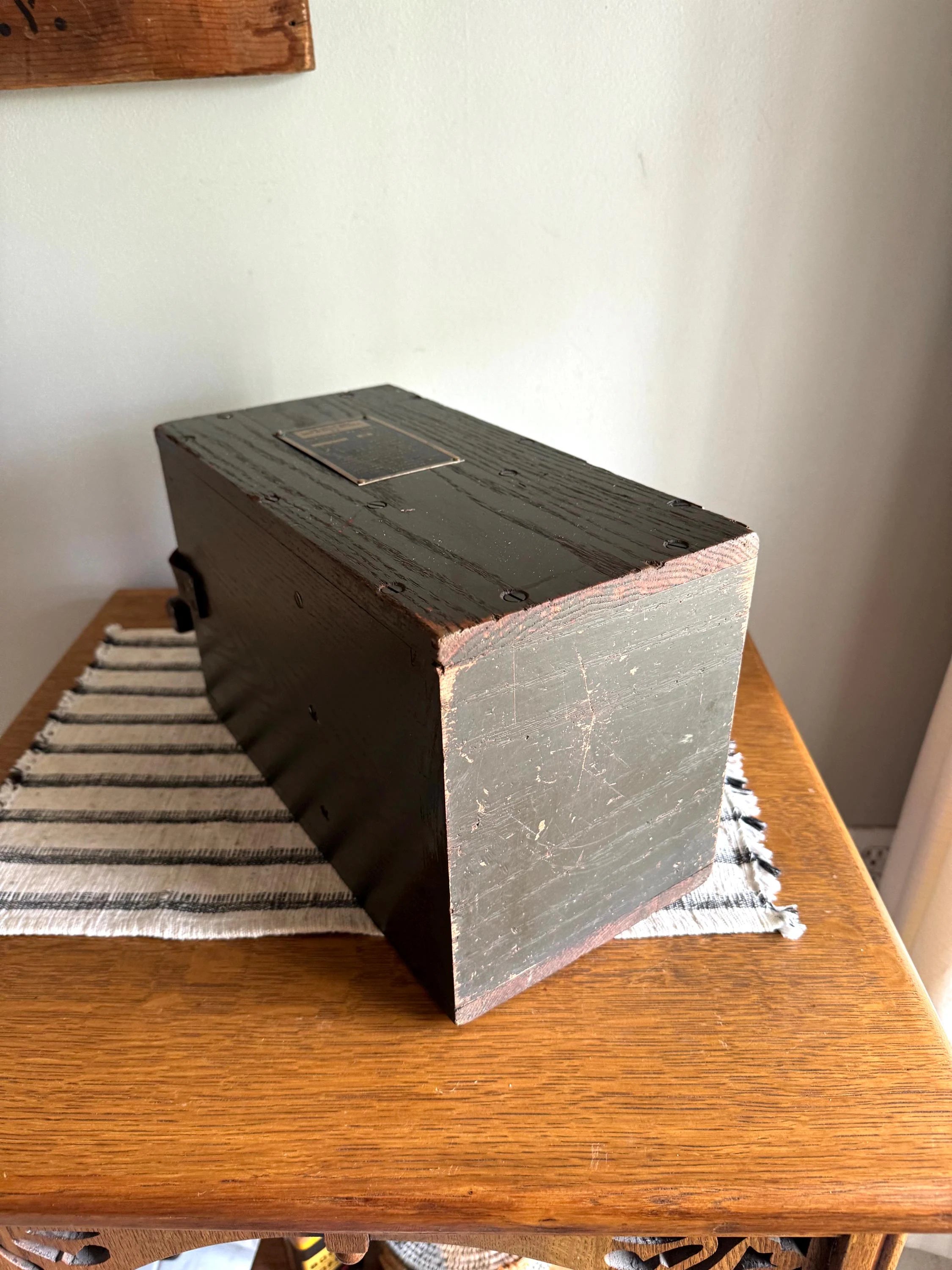 WW2 Era Fidelity Blasting Machine | Old Dynamite Detonator Box | TNT Plunger Detonator | U.S. Army Blasting Machine | Green Detonator Box